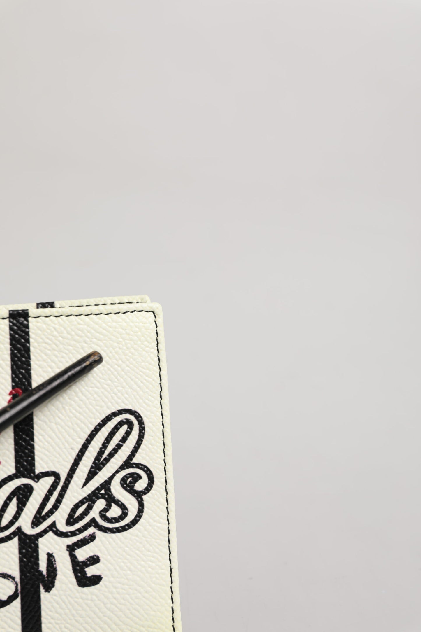 White Leather DG Crown Royals Bifold Card Holder Wallet