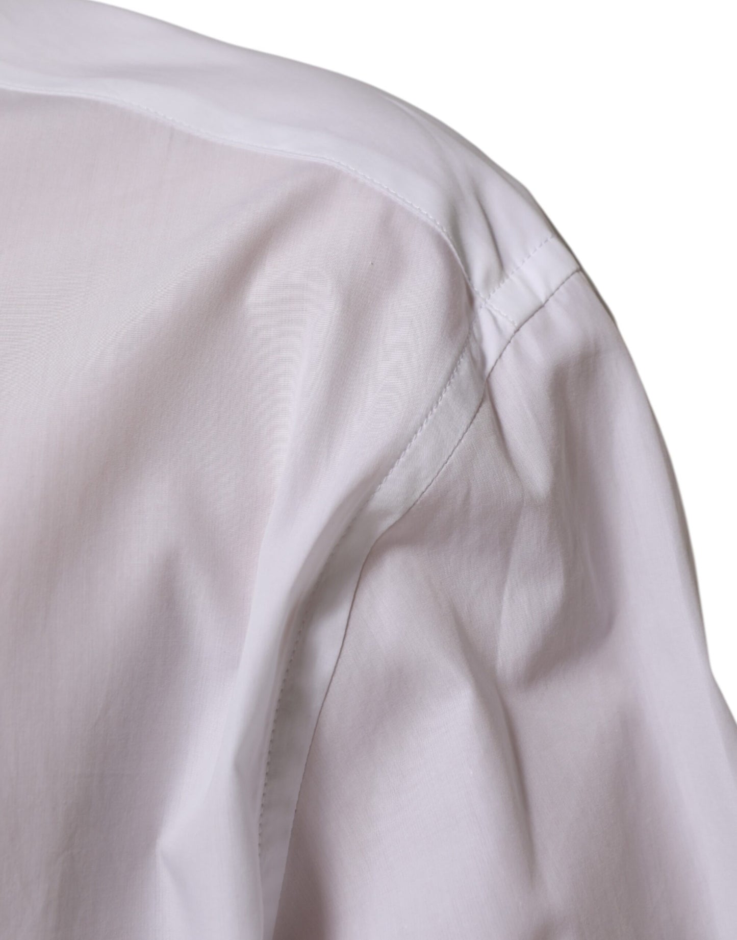 White Cotton Black DG Logo Long Sleeve Shirt