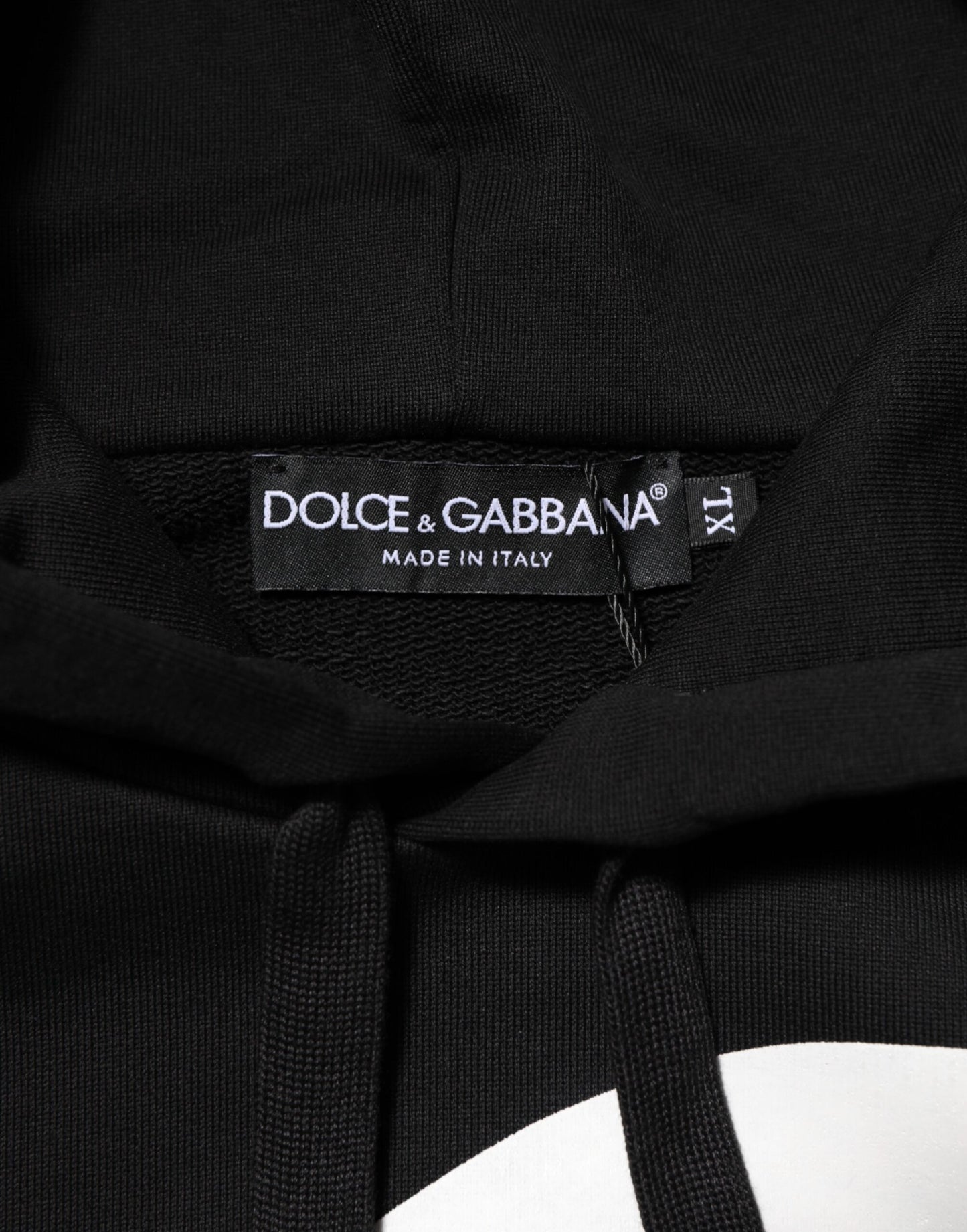 Black Cotton DG Logo Pullover Hoodie Sweater