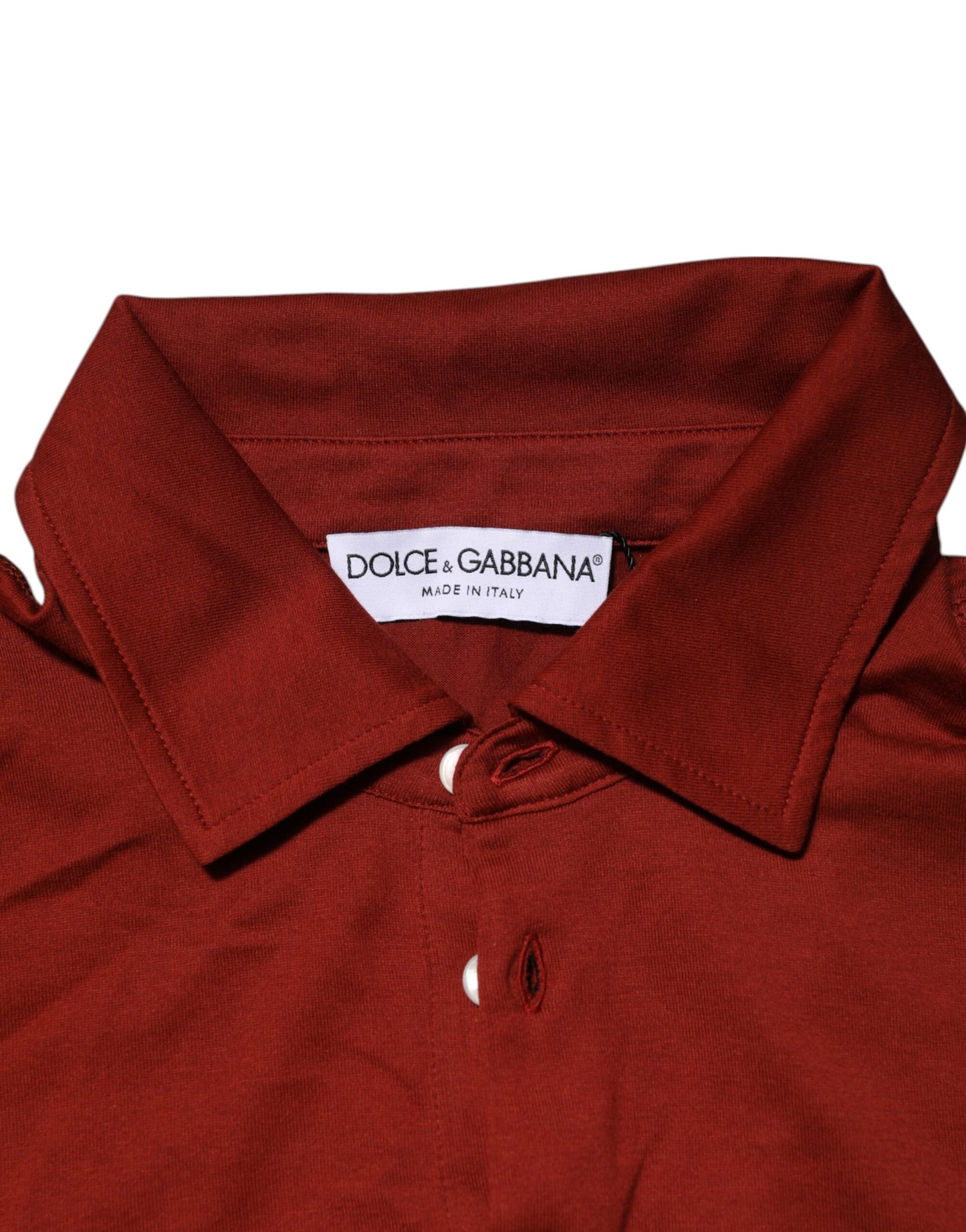 Red Cotton DG Logo Collared Men Polo T-shirt