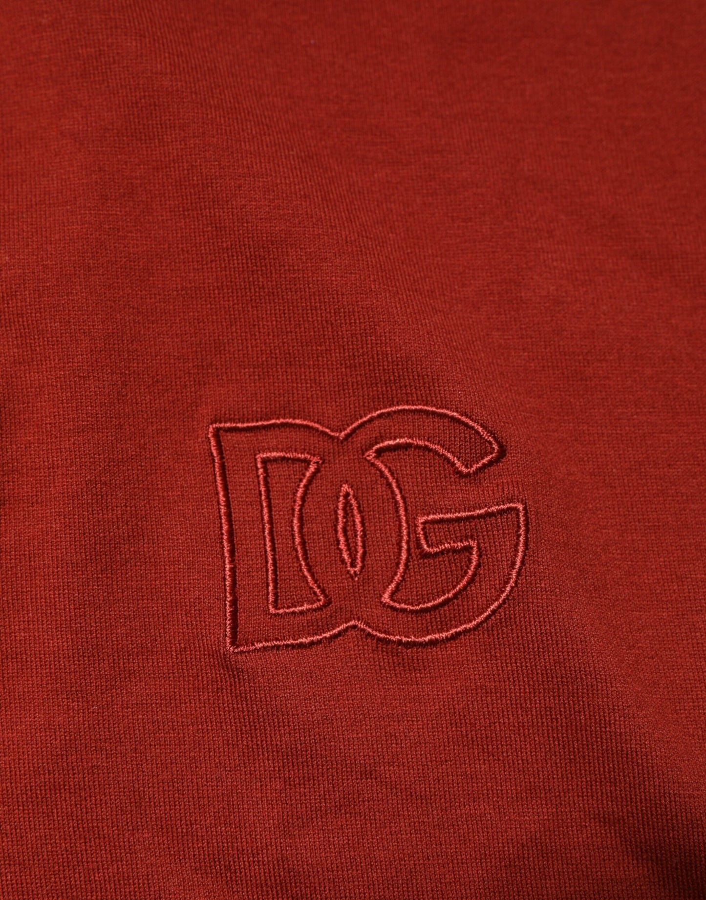 Red Cotton DG Logo Collared Men Polo T-shirt