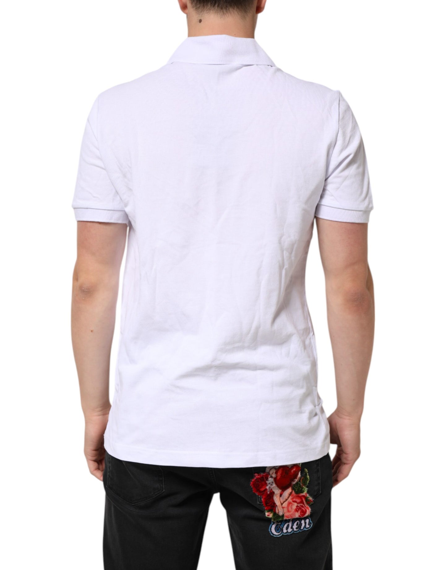 White Cotton DG Heart Logo Embroider T-shirt