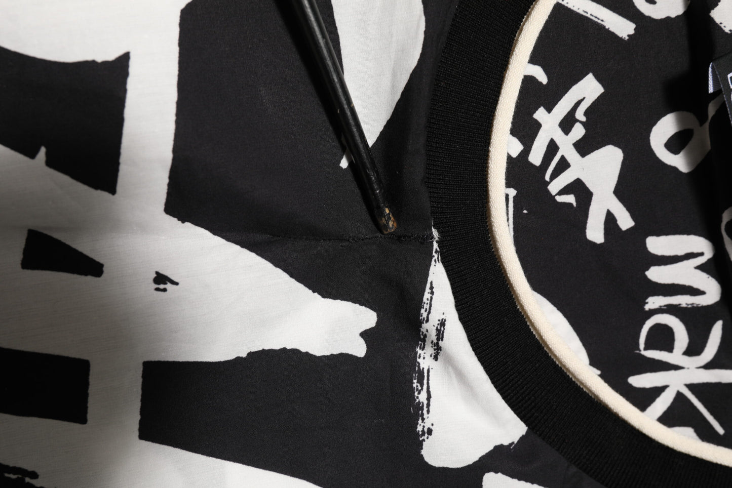 Black White Cotton Oversized Graffiti T-shirt