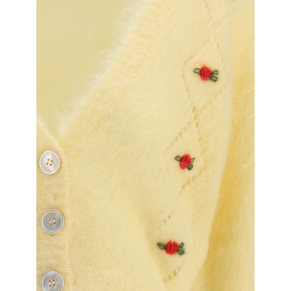Alessandra Rich Bicolor Mohair Cardigan