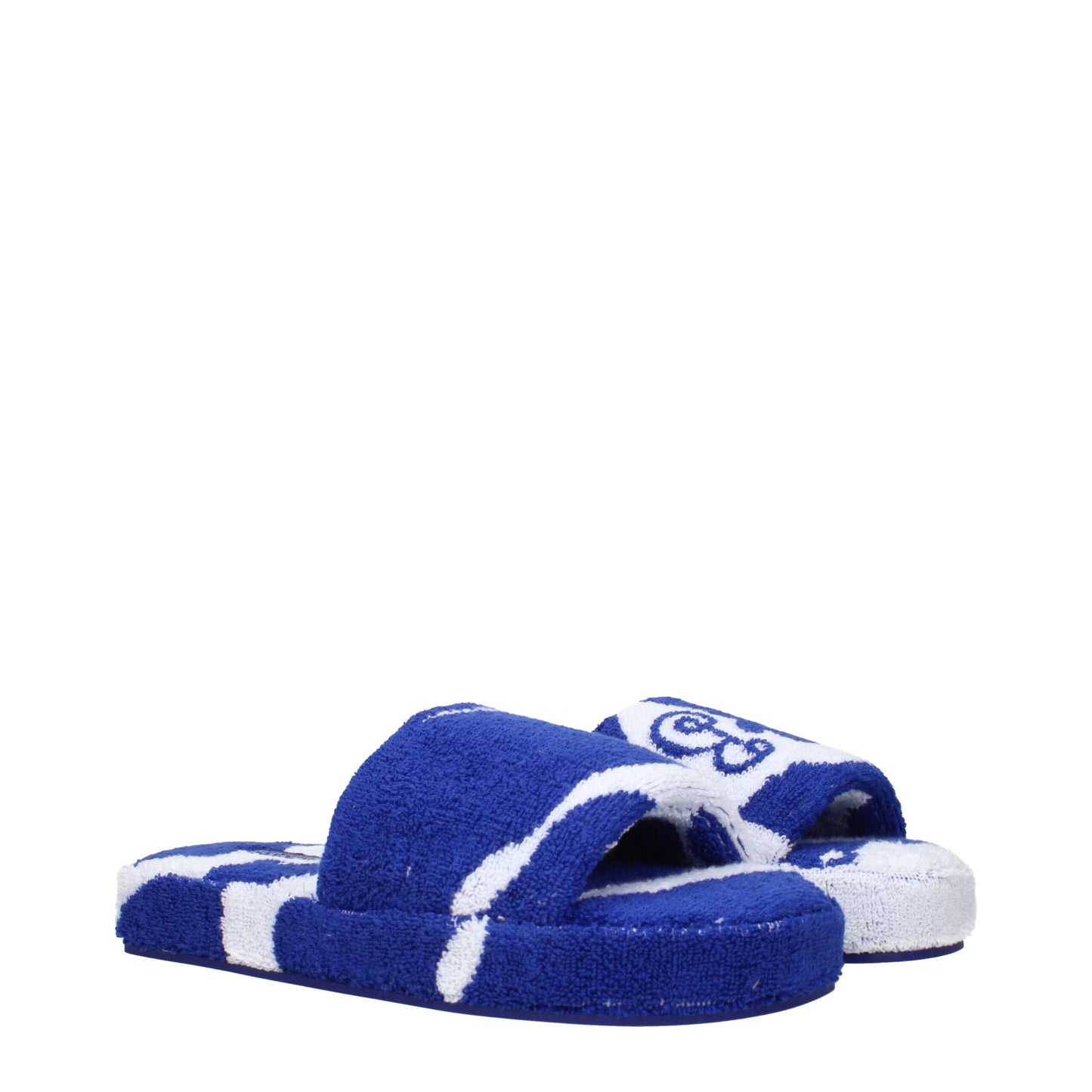 Blue Fabric Slippers Sandals