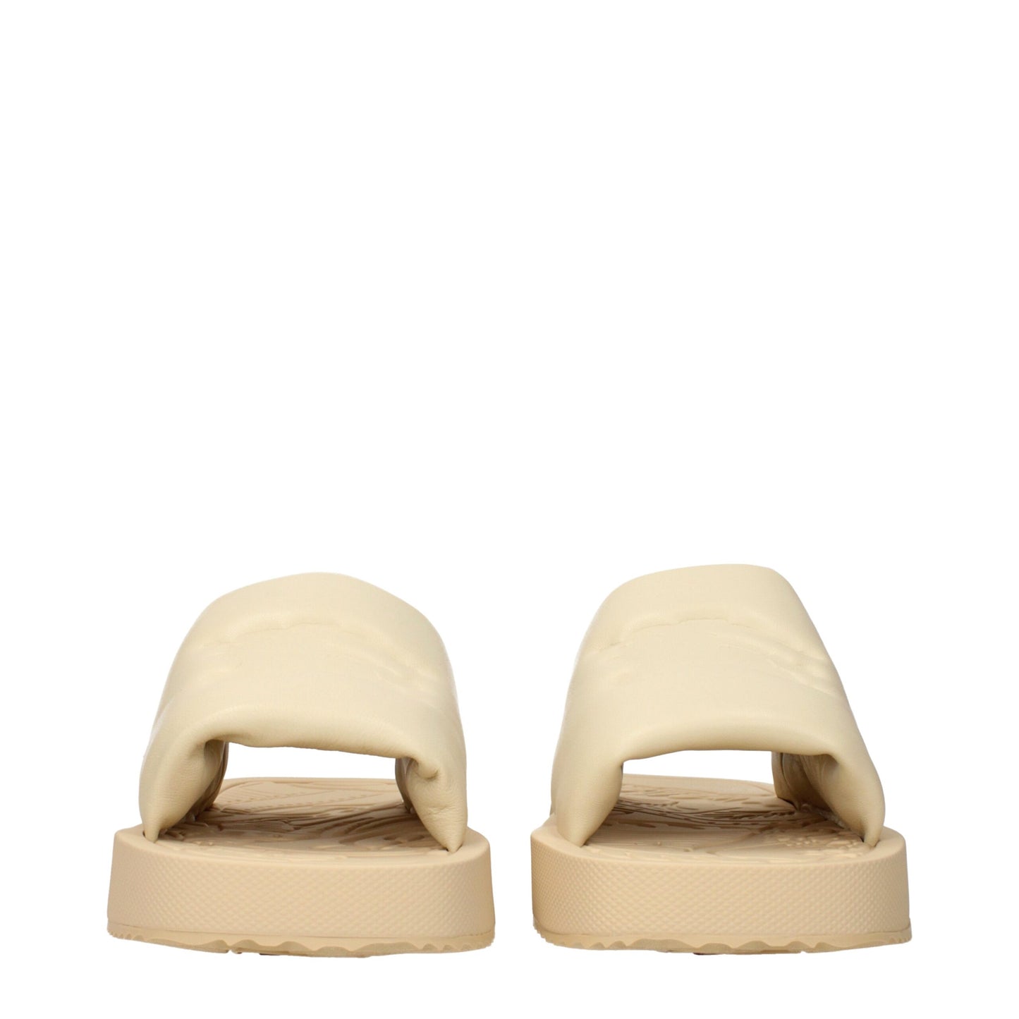 Beige Leather Slippers Sandals