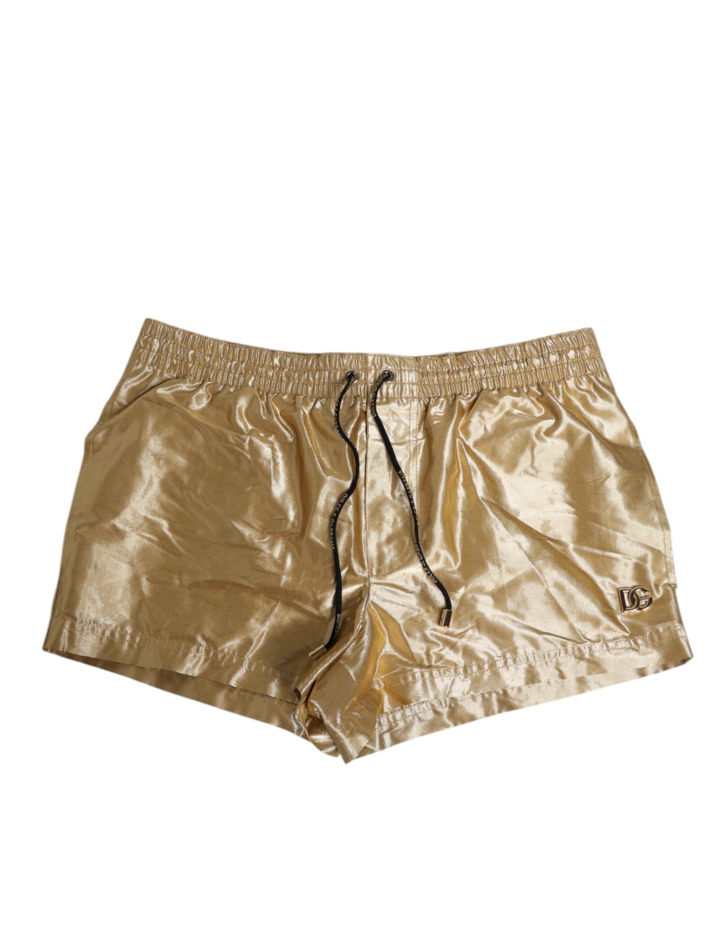Gold Metallic Beachwear Men Boxer Short Swimwear