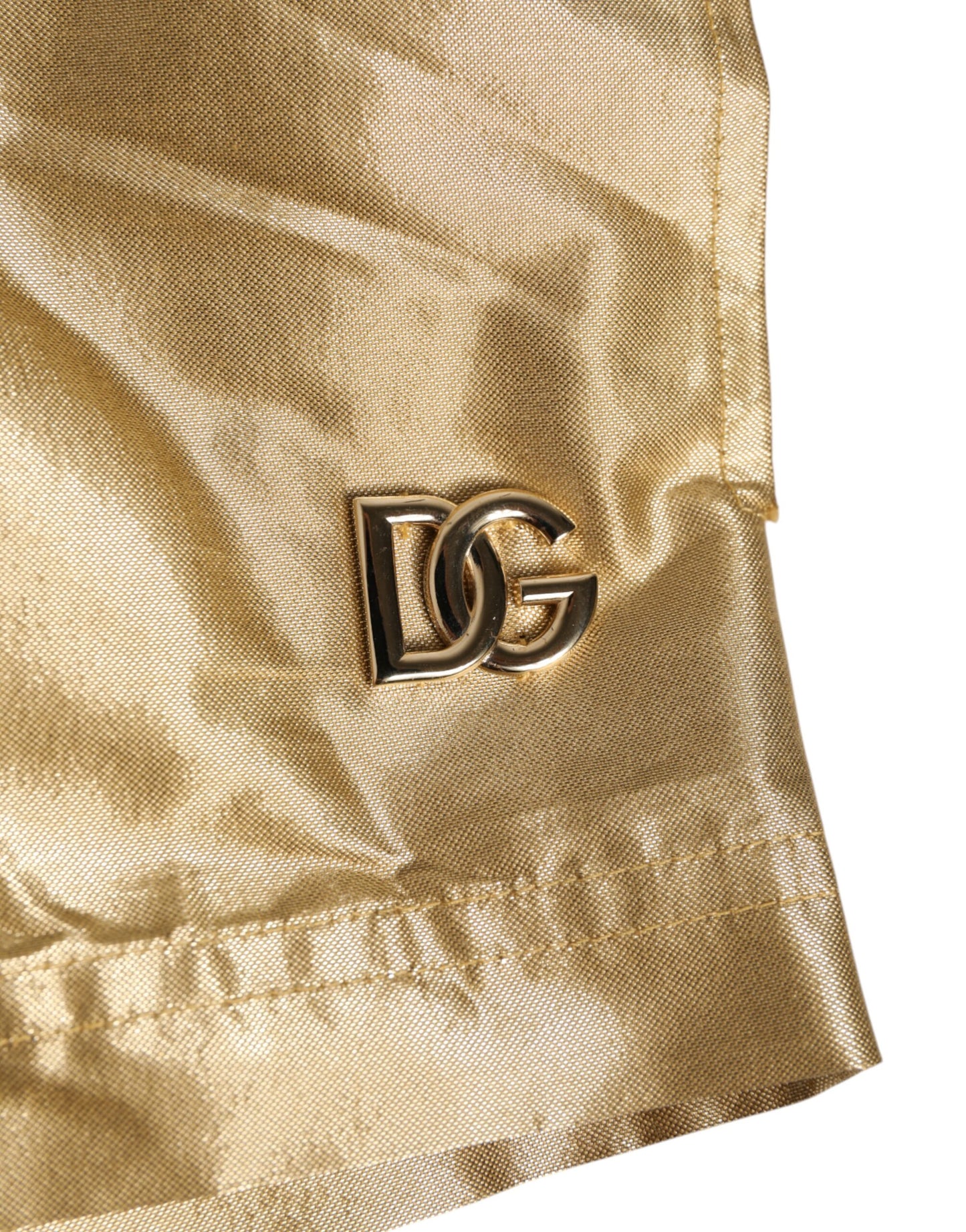 Gold Metallic Beachwear Men Boxer Short Swimwear