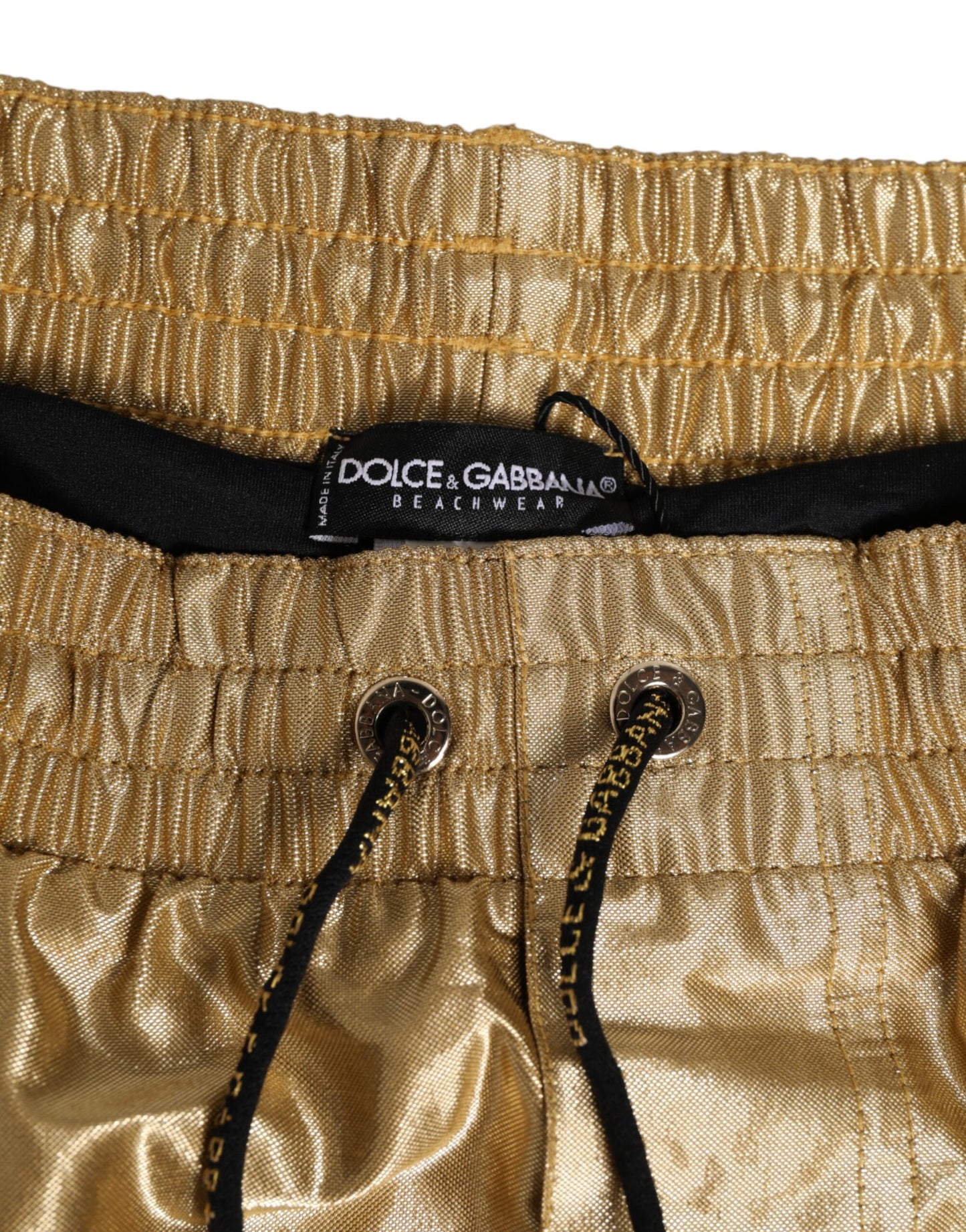 Gold Metallic Beachwear Men Boxer Short Swimwear
