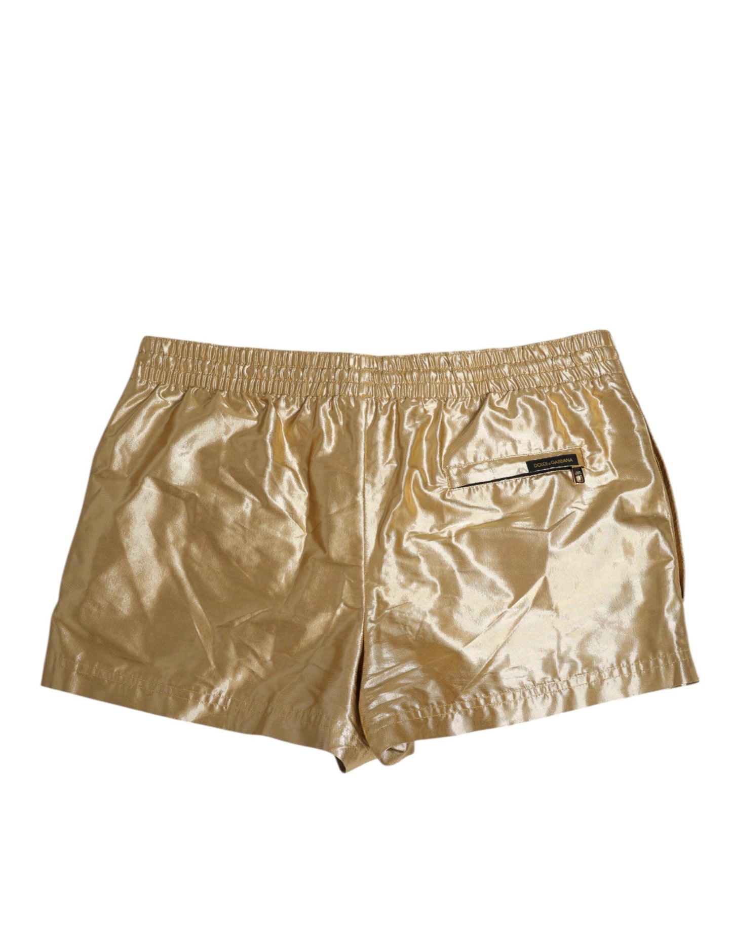 Gold Metallic Beachwear Men Boxer Short Swimwear