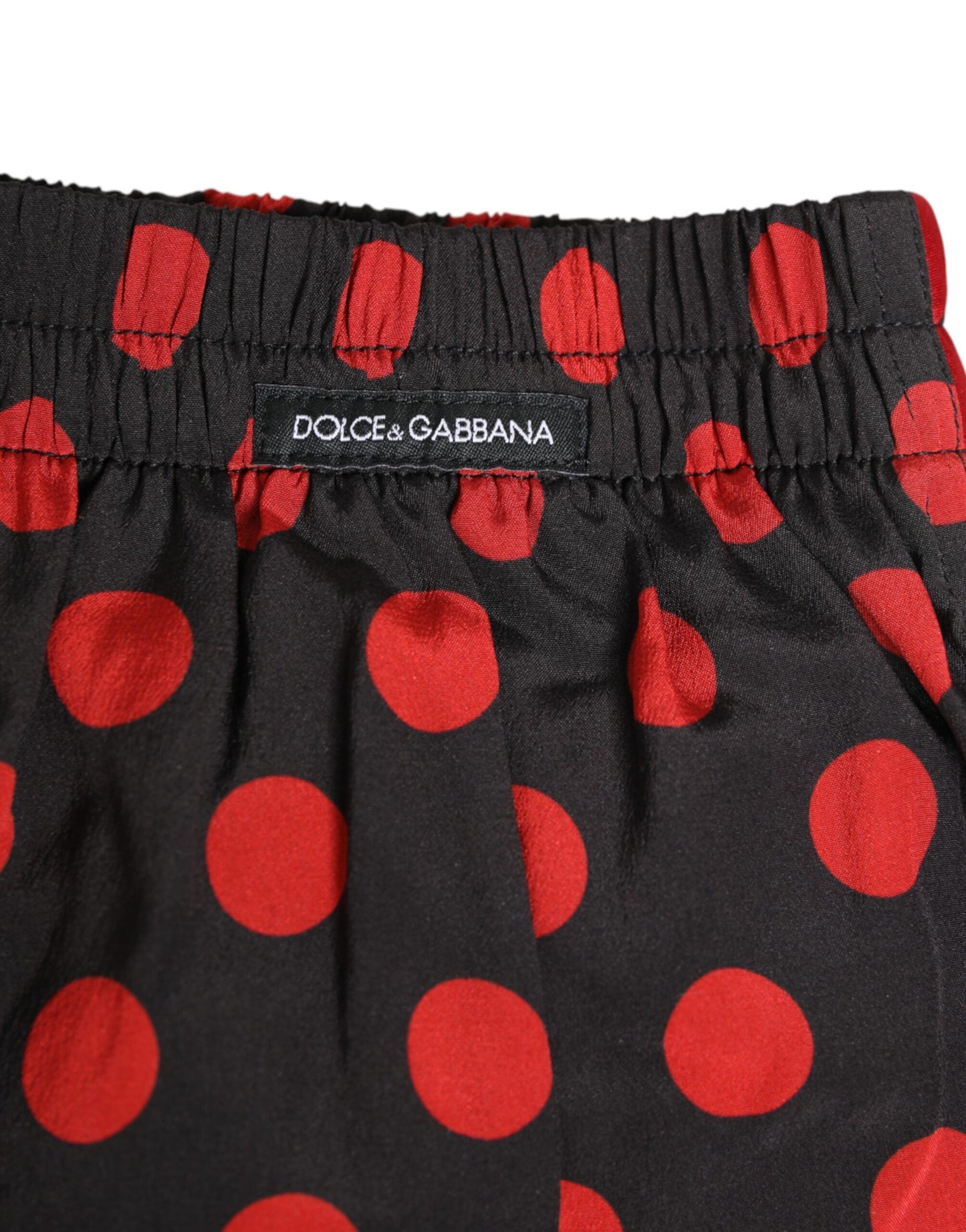 Black Silk Polka Dot Boxer Shorts Men Underwear
