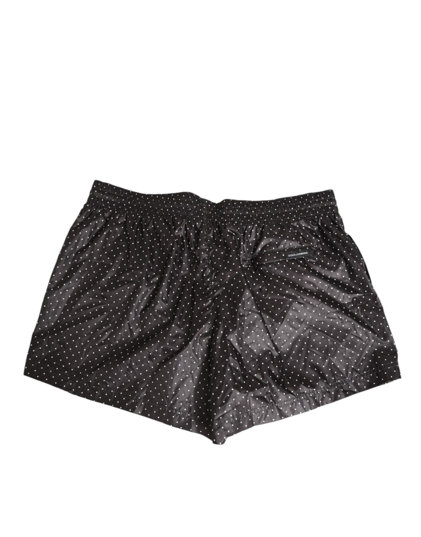Black Polka Dot Polyester Men Shorts Swimwear