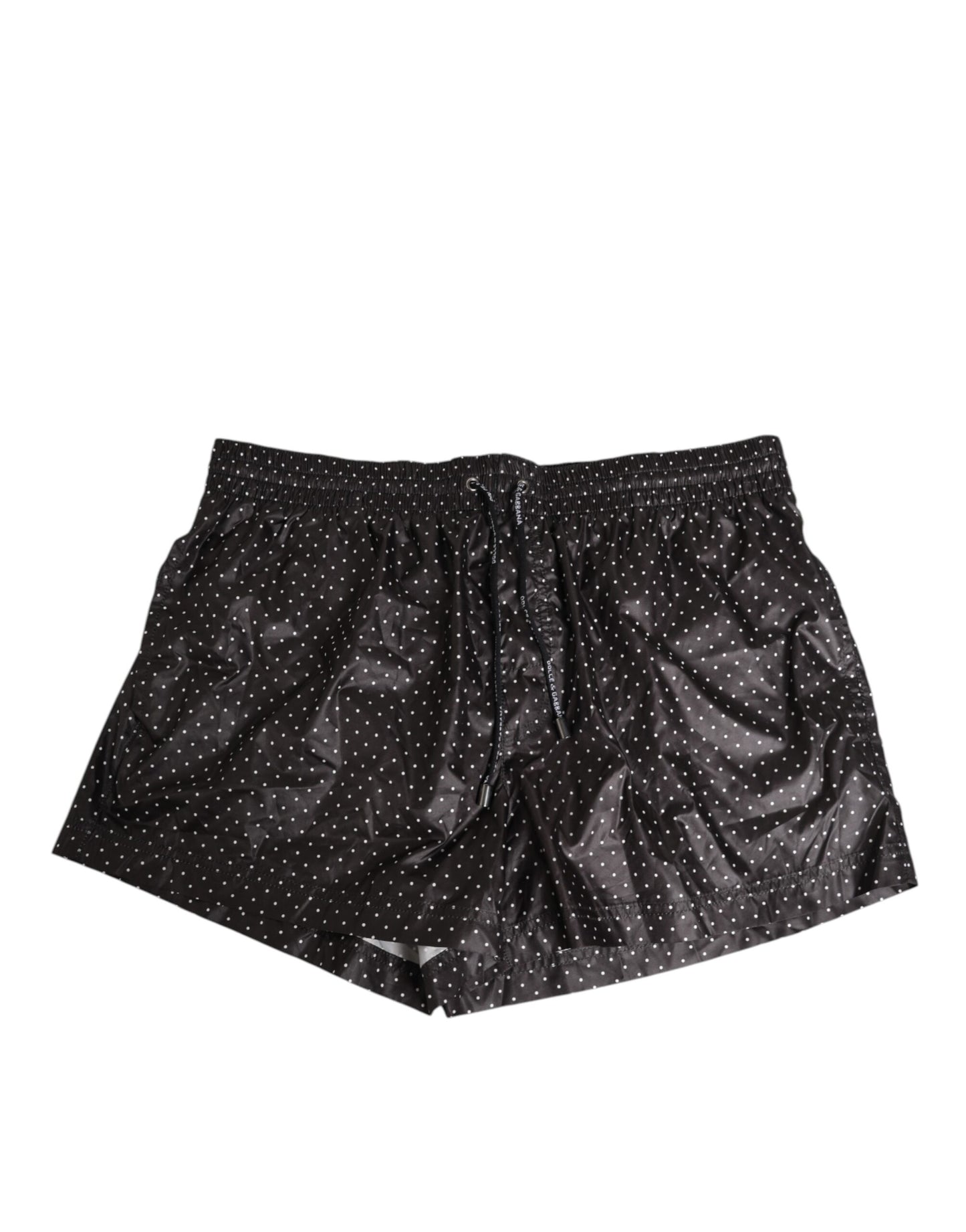 Black Polka Dot Polyester Men Shorts Swimwear