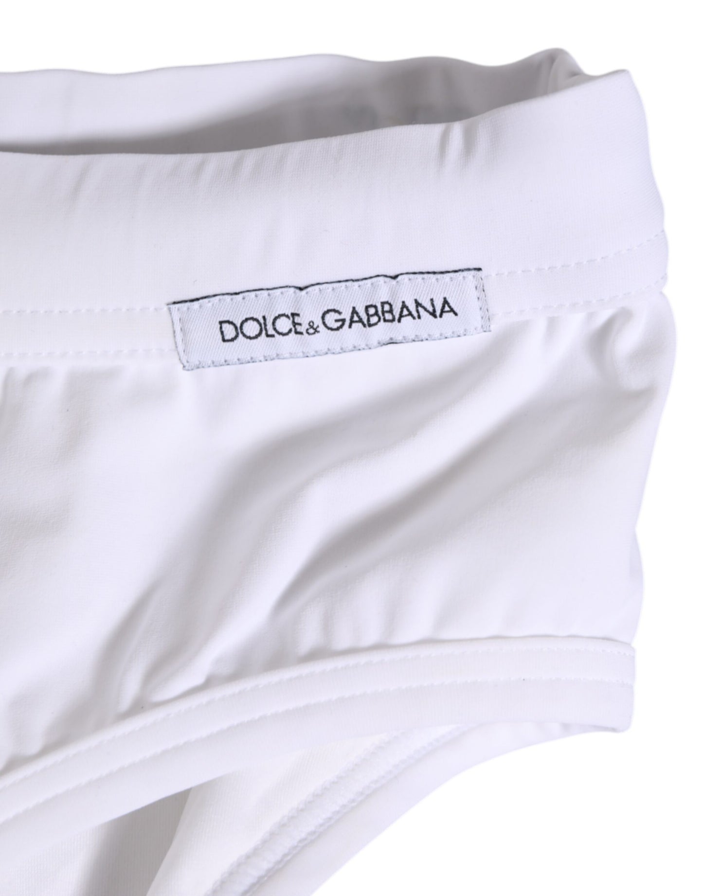 White Drawstring Men Beachwear Brief Swimwear