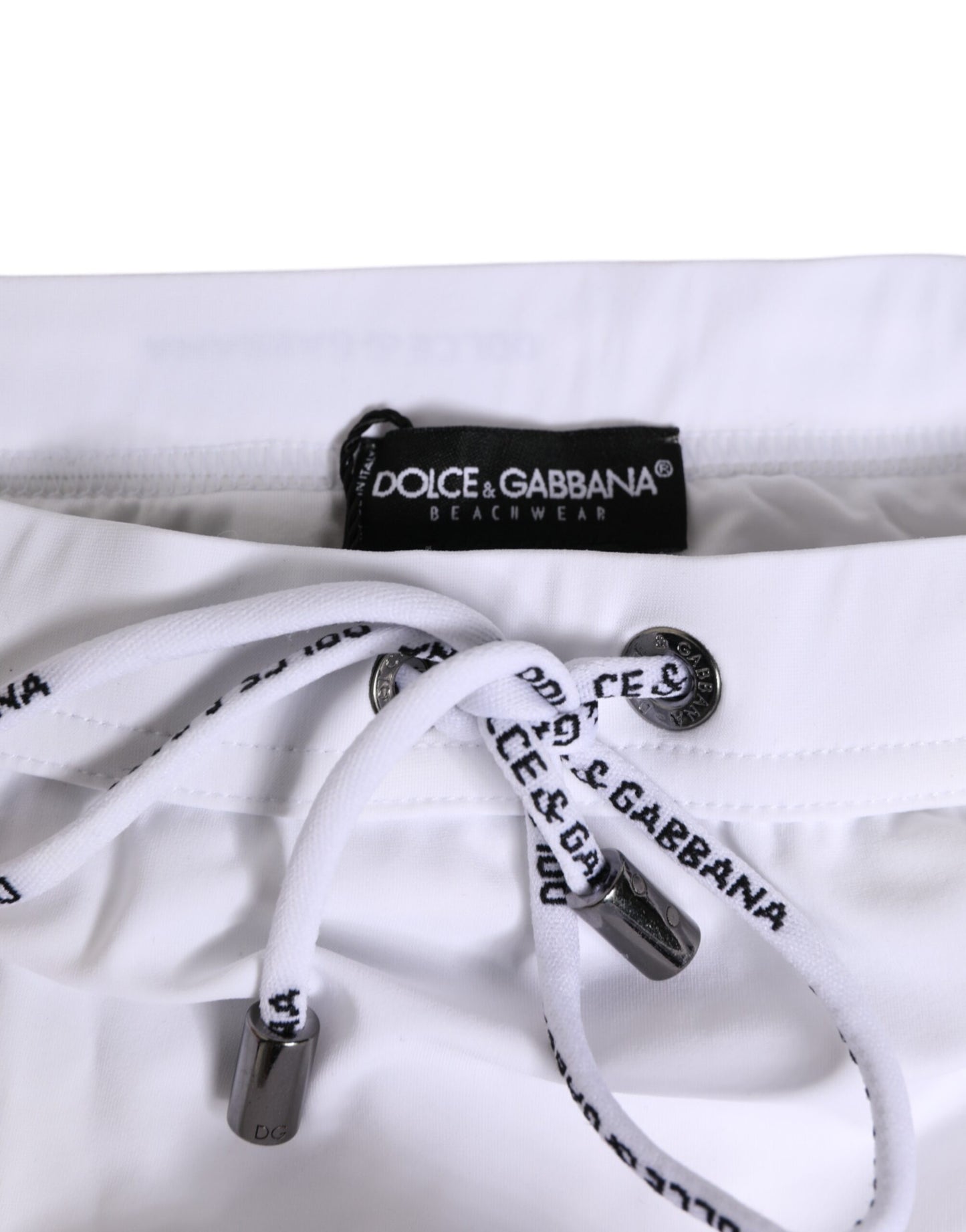 White Drawstring Men Beachwear Brief Swimwear