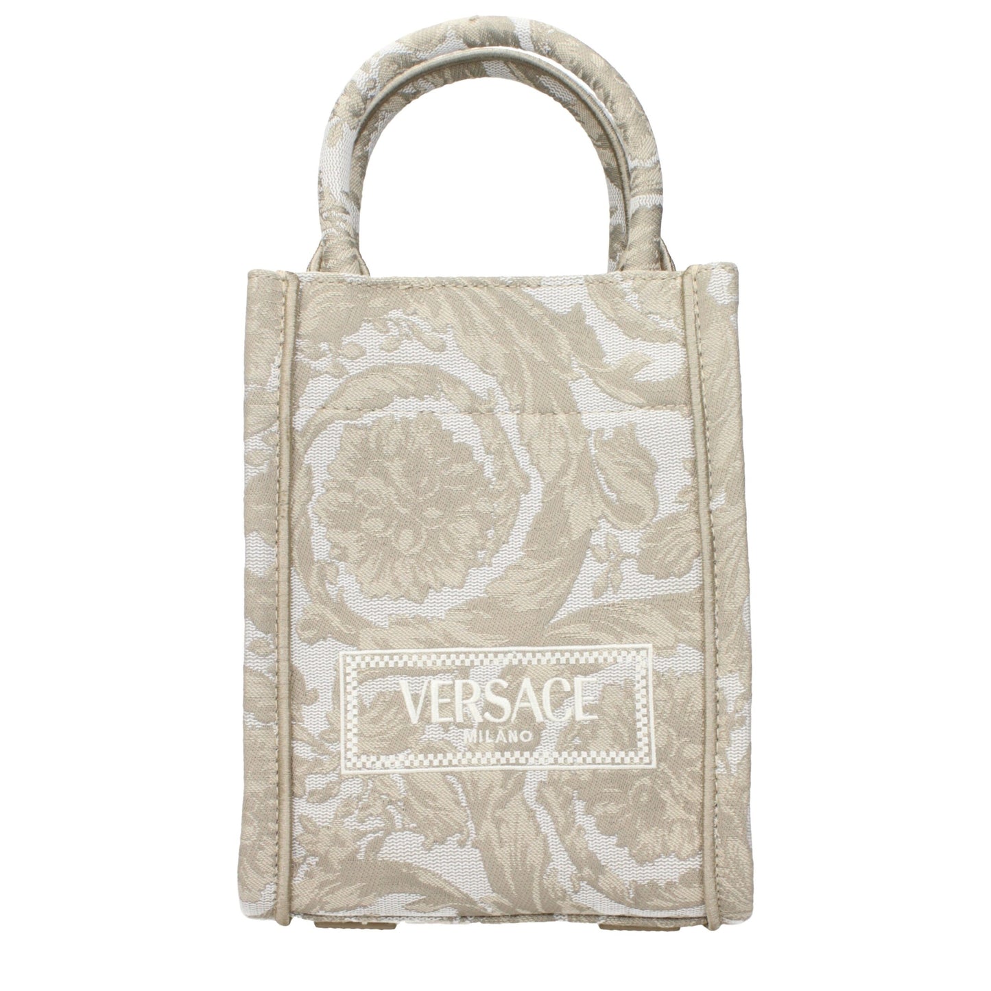 Beige Fabric Handbags