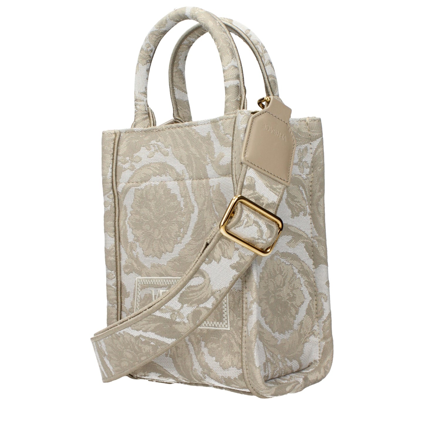 Beige Fabric Handbags