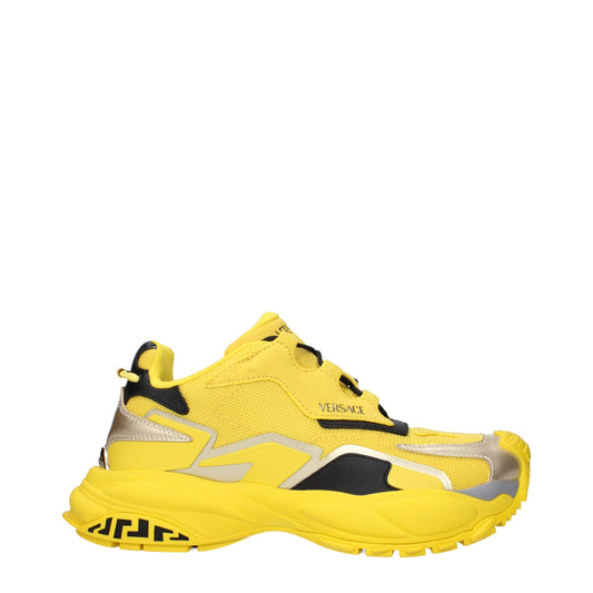Yellow Fabric Athletic Sneakers