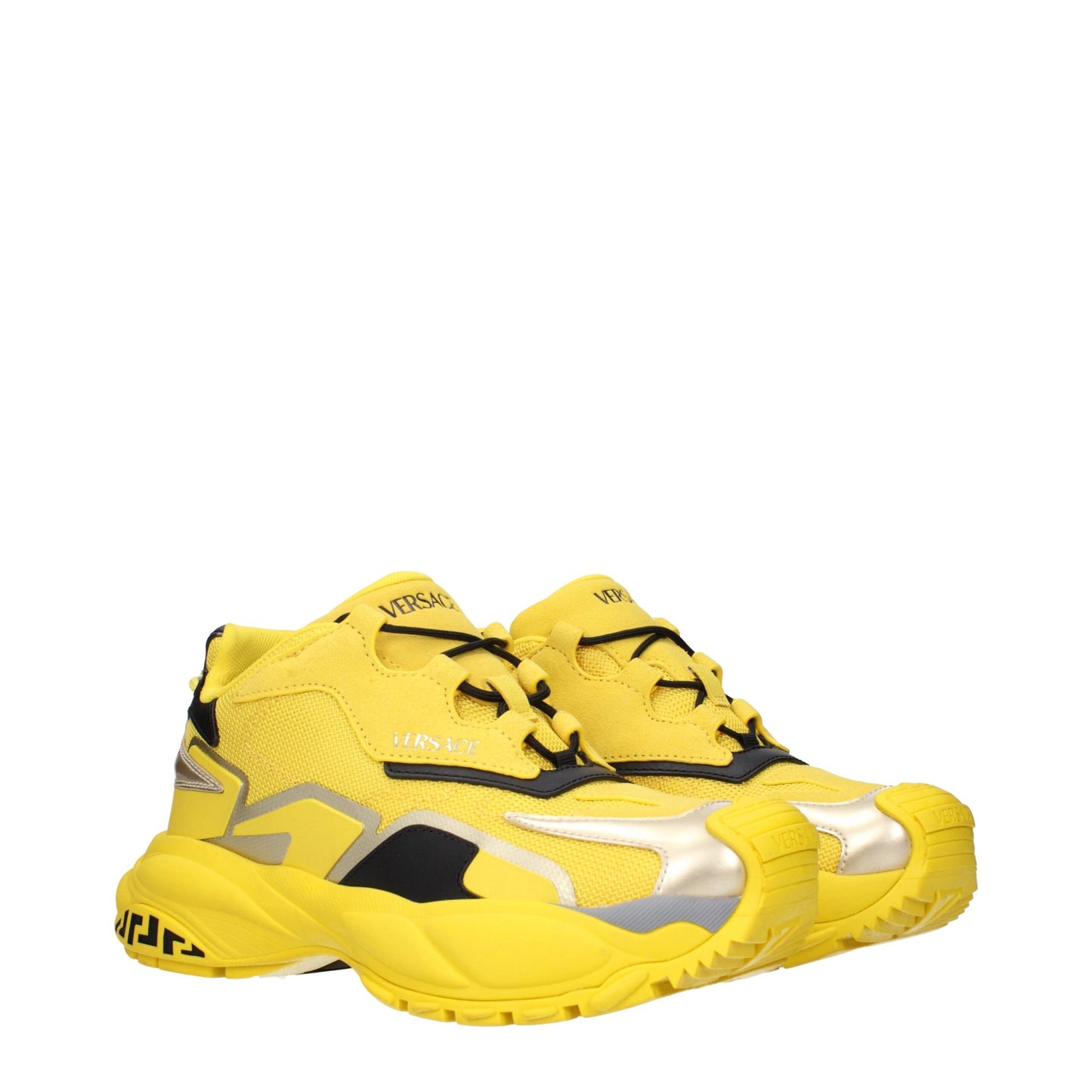 Yellow Fabric Athletic Sneakers