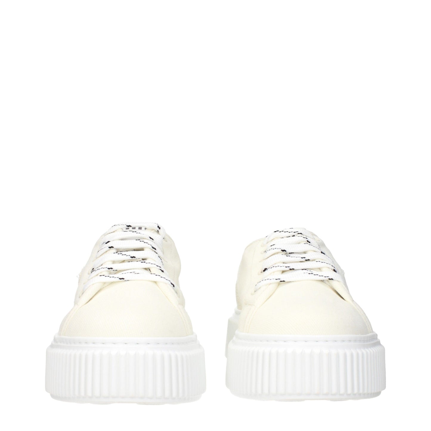 Beige Fabric Platform Sneakers