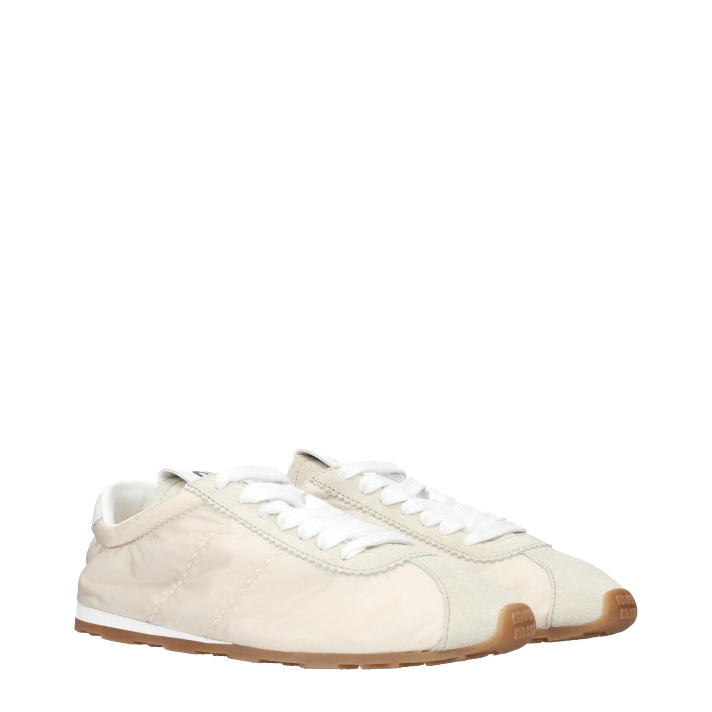 Beige Fabric Low Tops