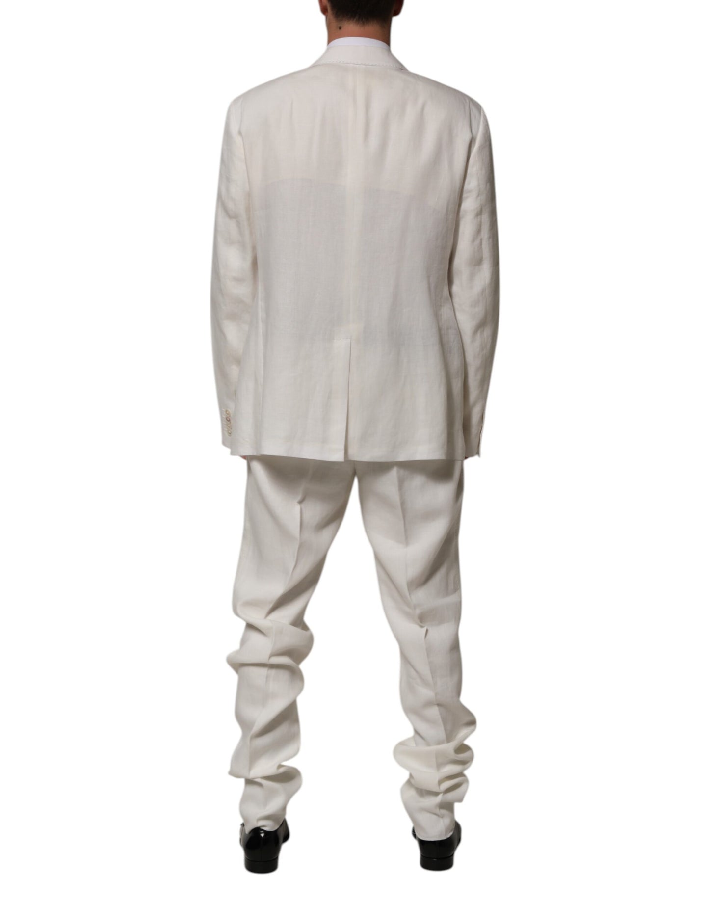 Light Cream Linen Embroidered 2 Piece Suit