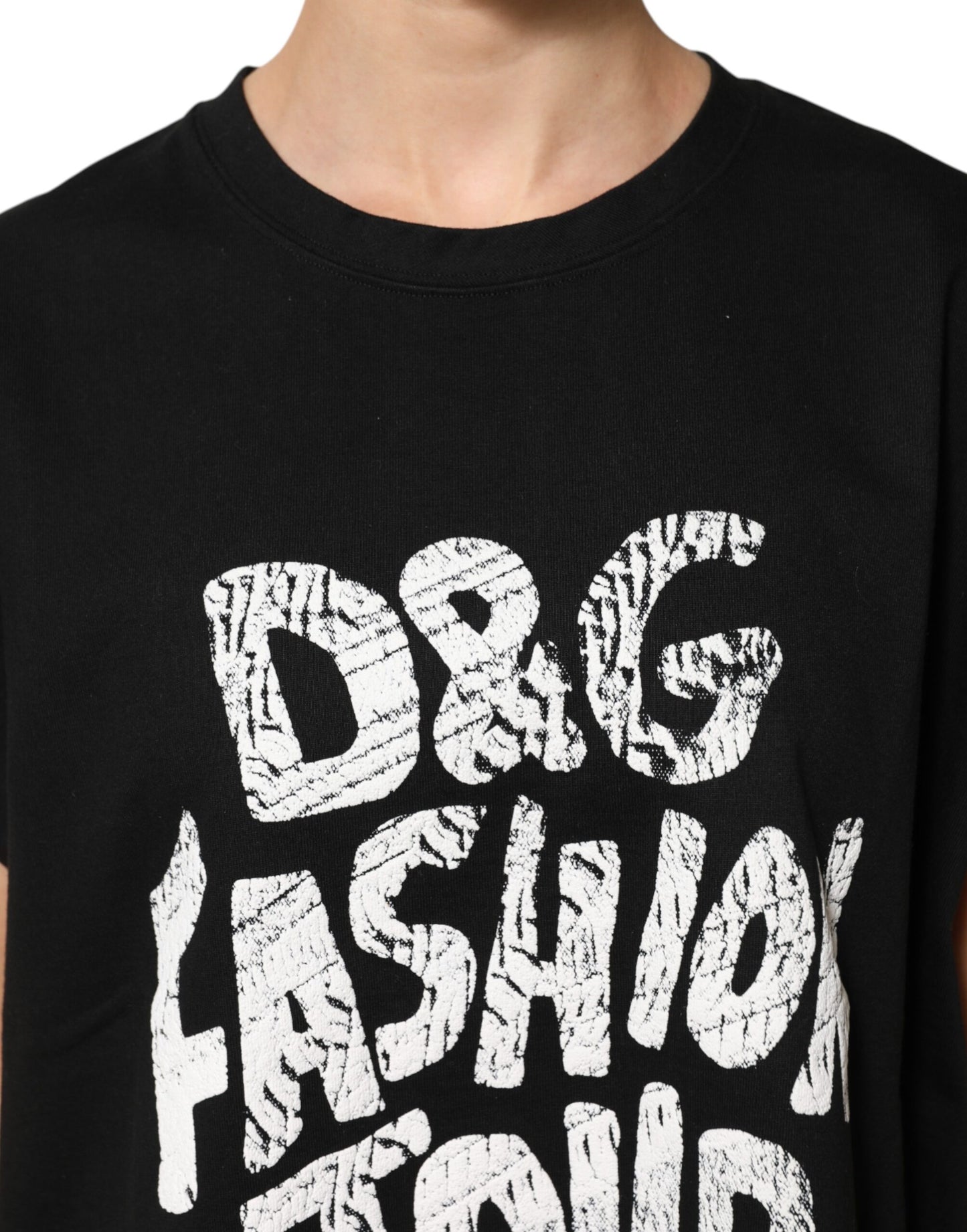 Black Cotton Sleeveless DG Fashion Top