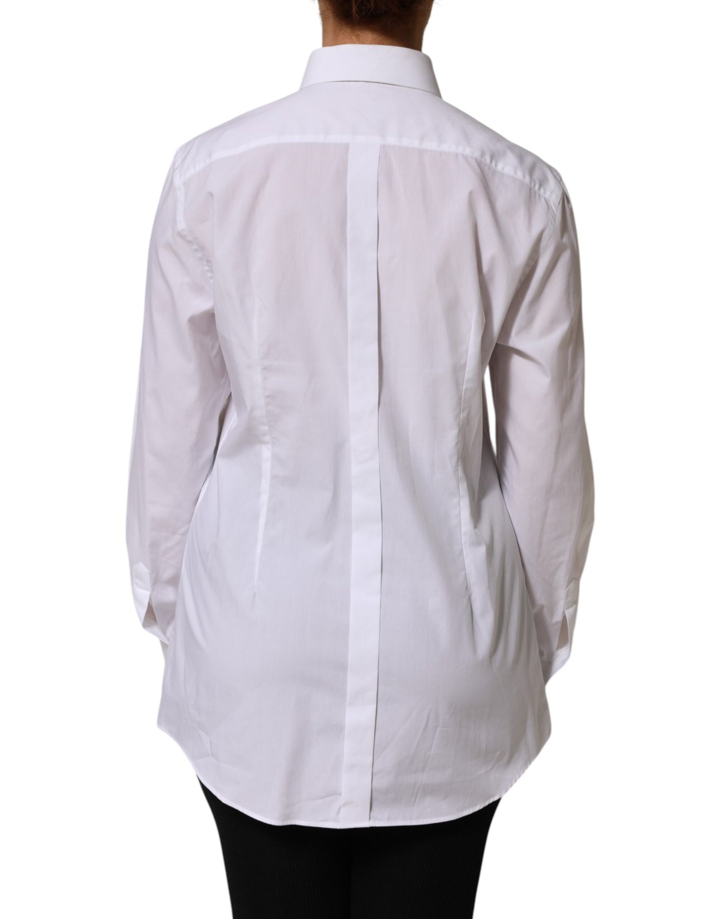 White Cotton Tuxedo Bib Long Sleeve Dress Shirt