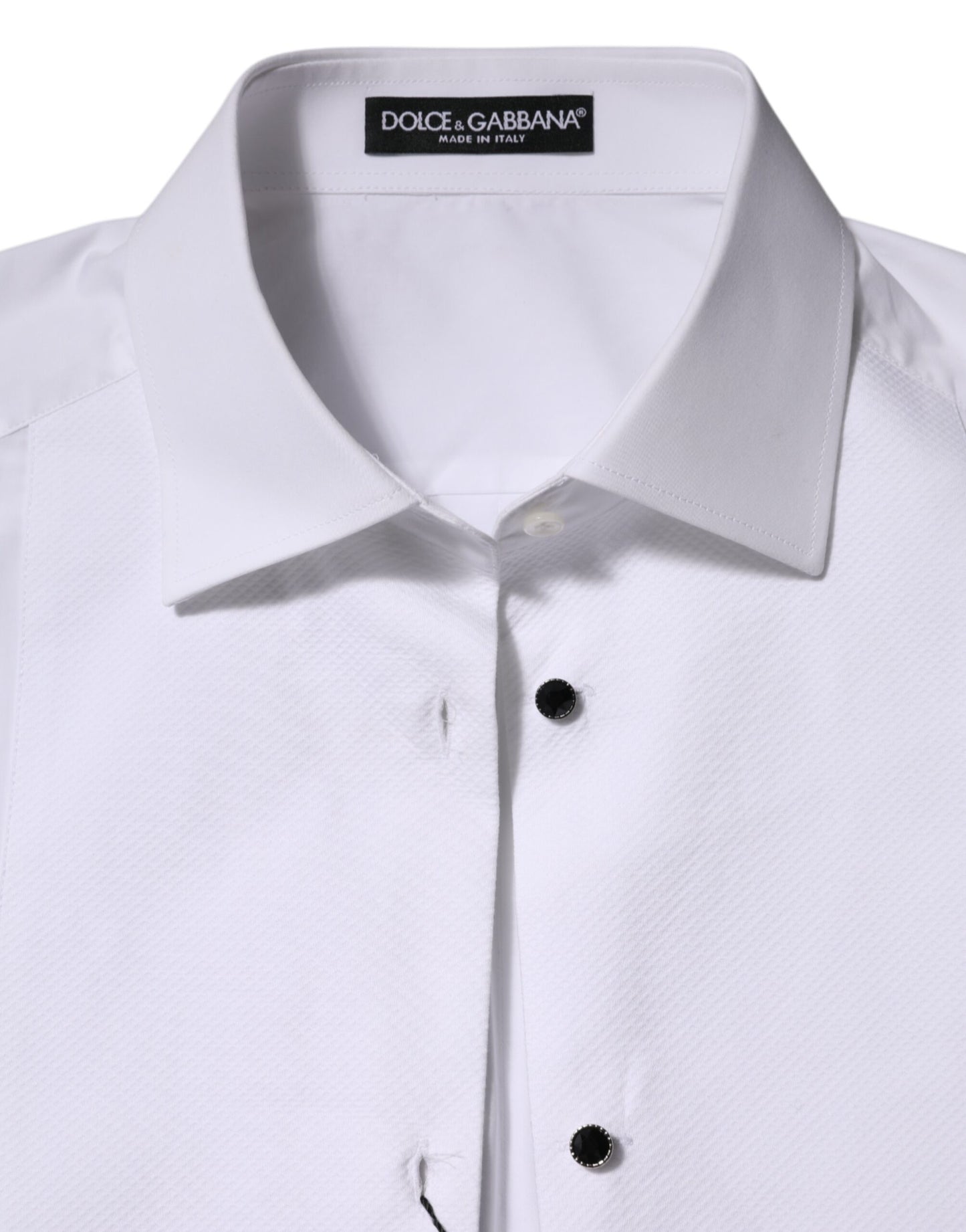 White Cotton Tuxedo Bib Long Sleeve Dress Shirt