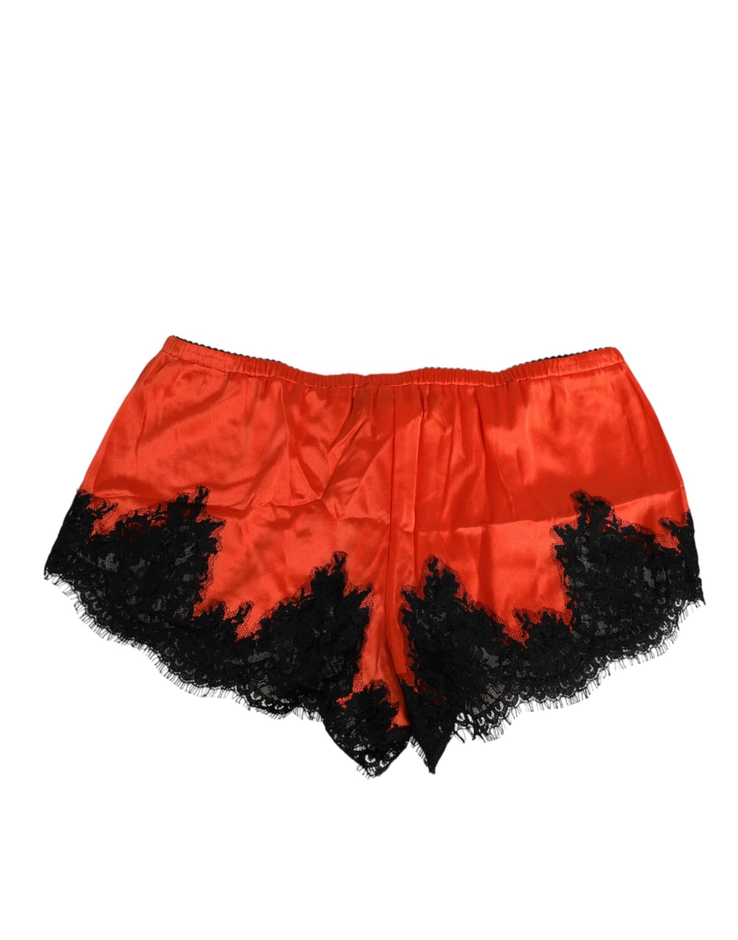 Dolce & Gabbana Red Silk Satin Lace Shorts Underwear