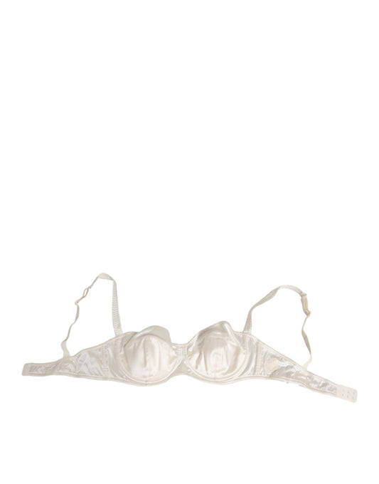 White Silk Satin Balconnet Lingerie Bra Underwear