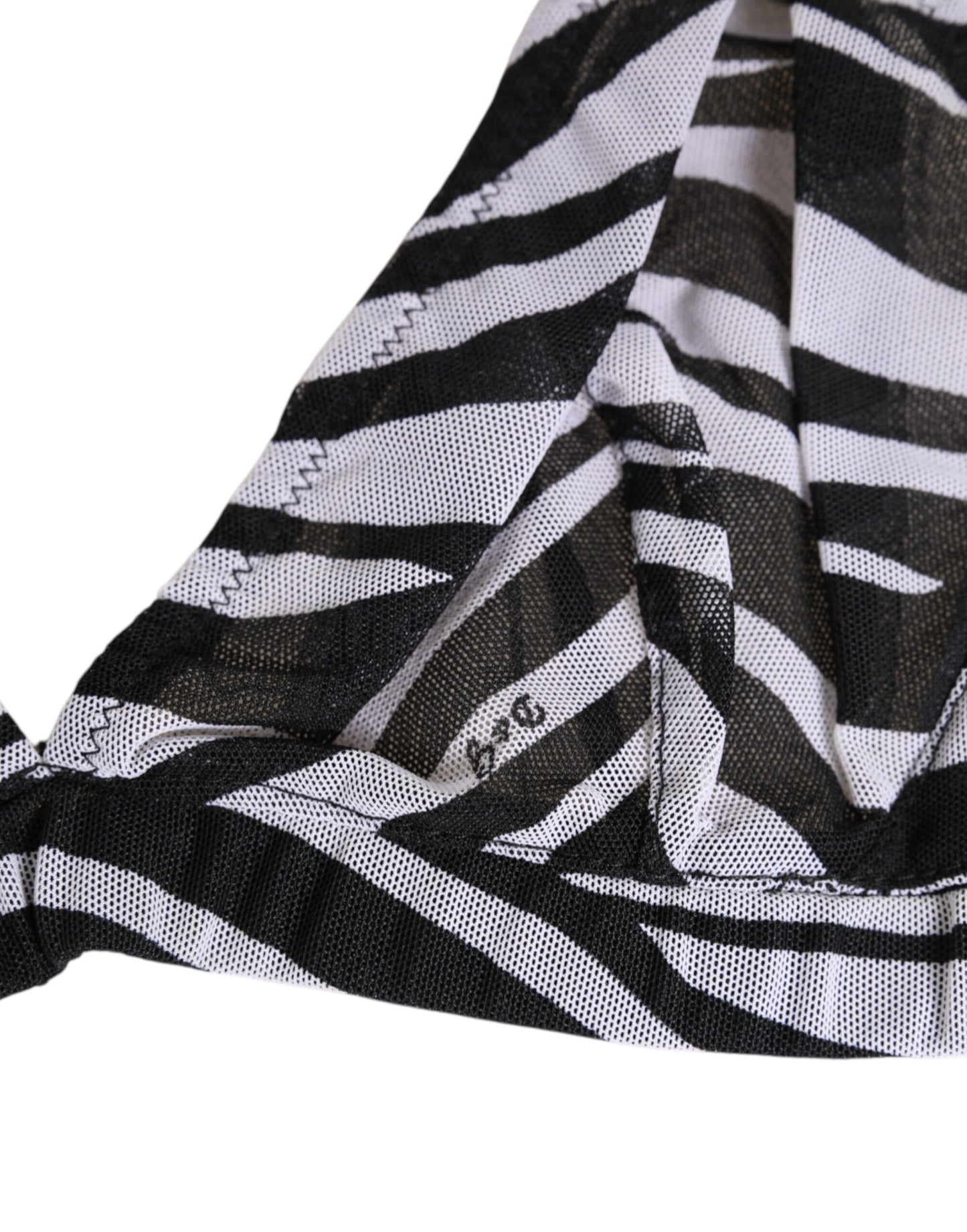 Black White Zebra Print Sheer Mesh Bralette Underwear