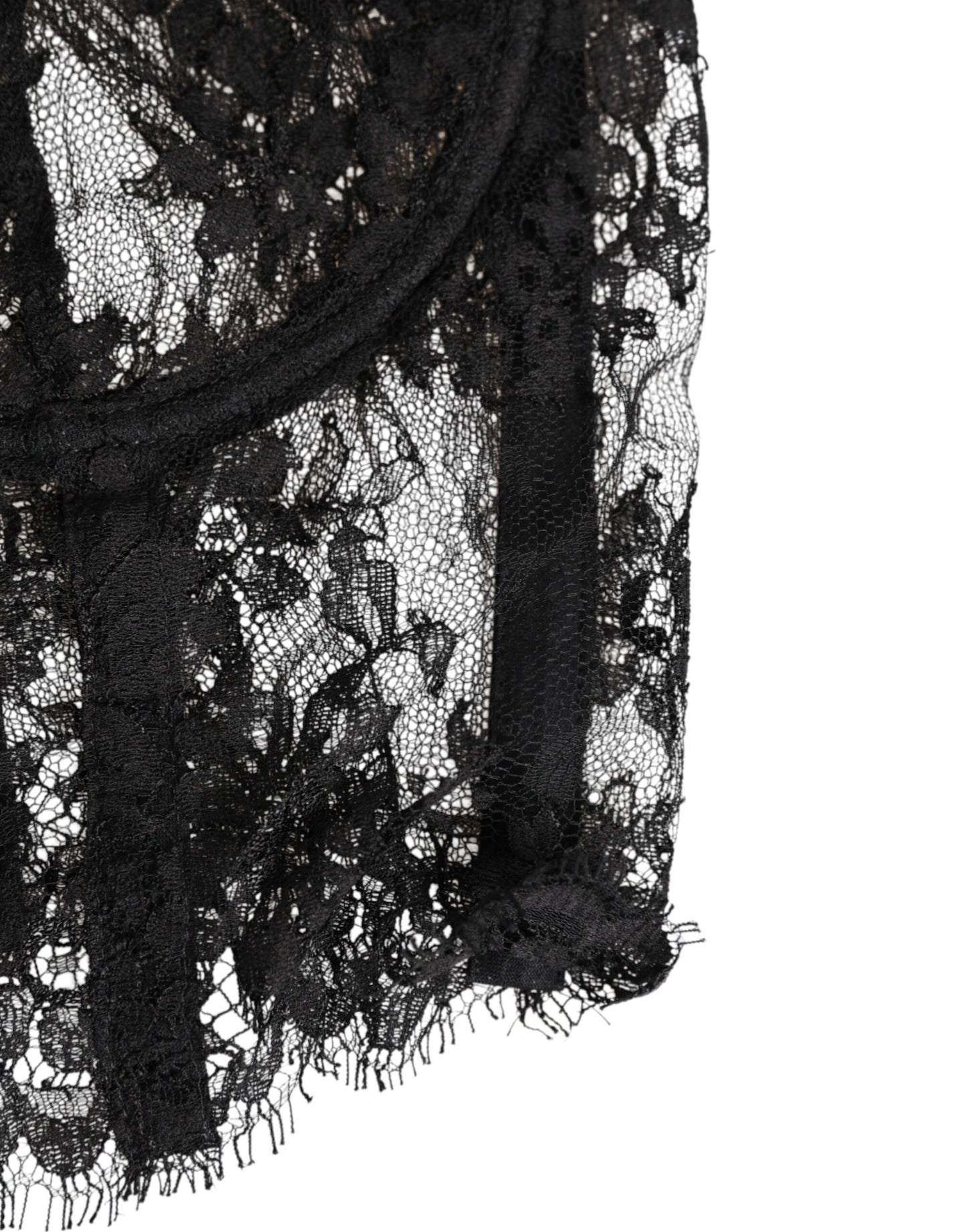 Black Floral Lace Bustier Bralette Top Underwear