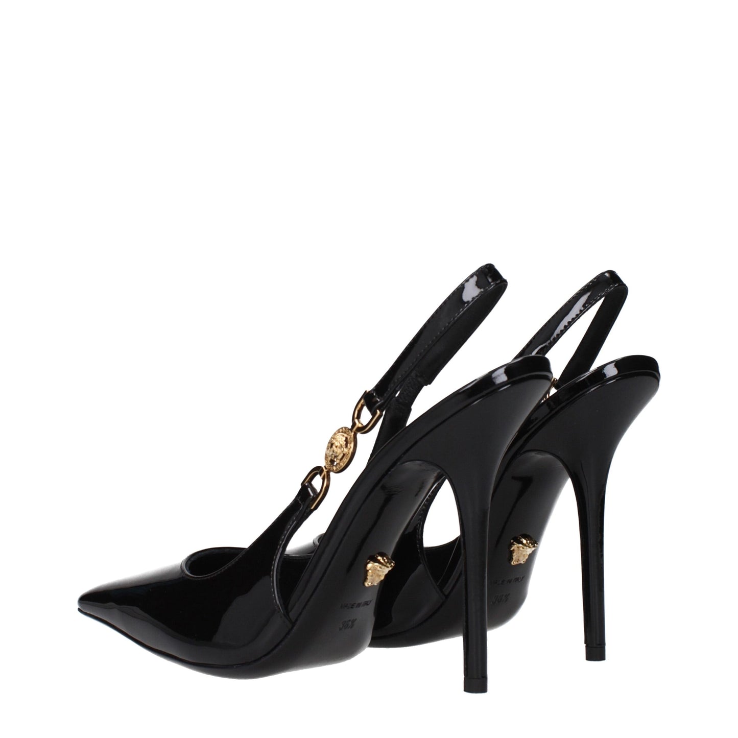 Black Leather High Heel Pumps