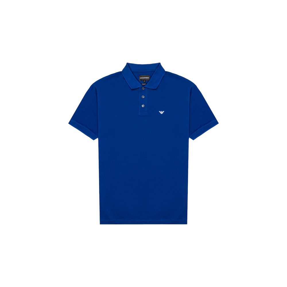 Blue Cotton Polo Shirt
