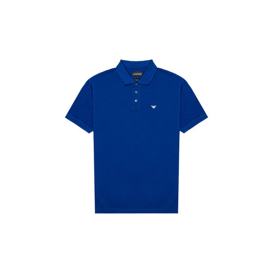 Blue Cotton Polo Shirt