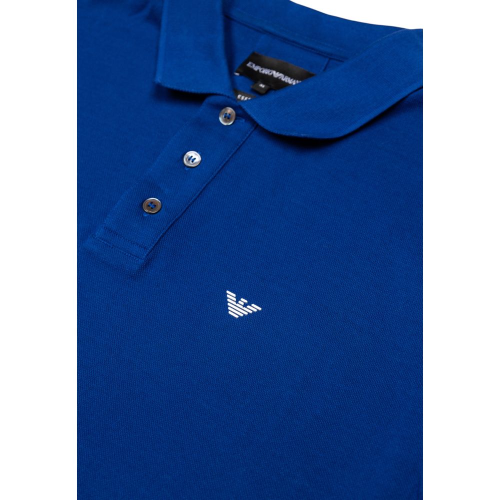 Blue Cotton Polo Shirt