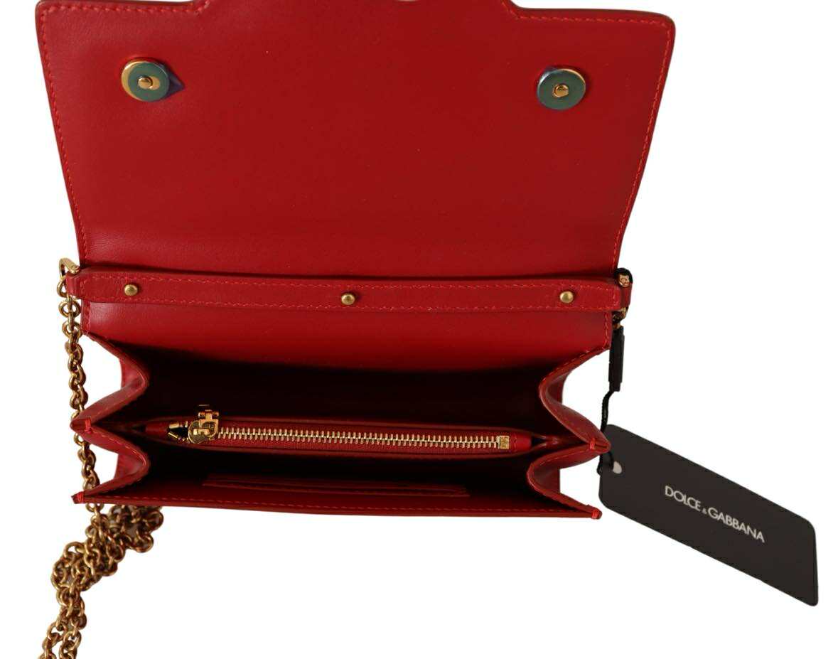 Red Leather Mini Crossbody Gold Hardware Rosso Papavero Bag