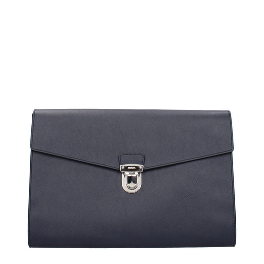 Blue Leather Clutch Bags