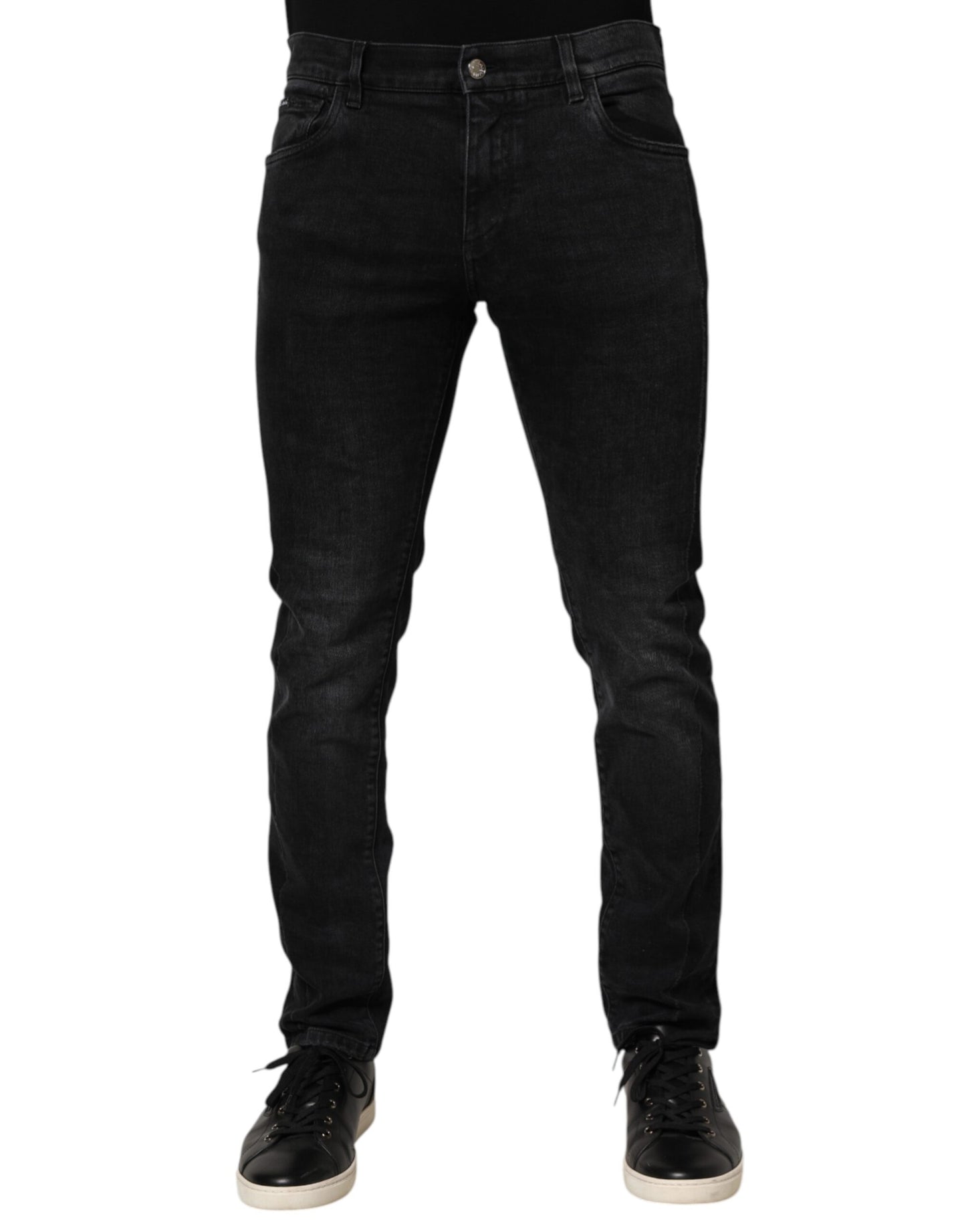 Black Slim Fit Stretch Men Denim Pants Jeans