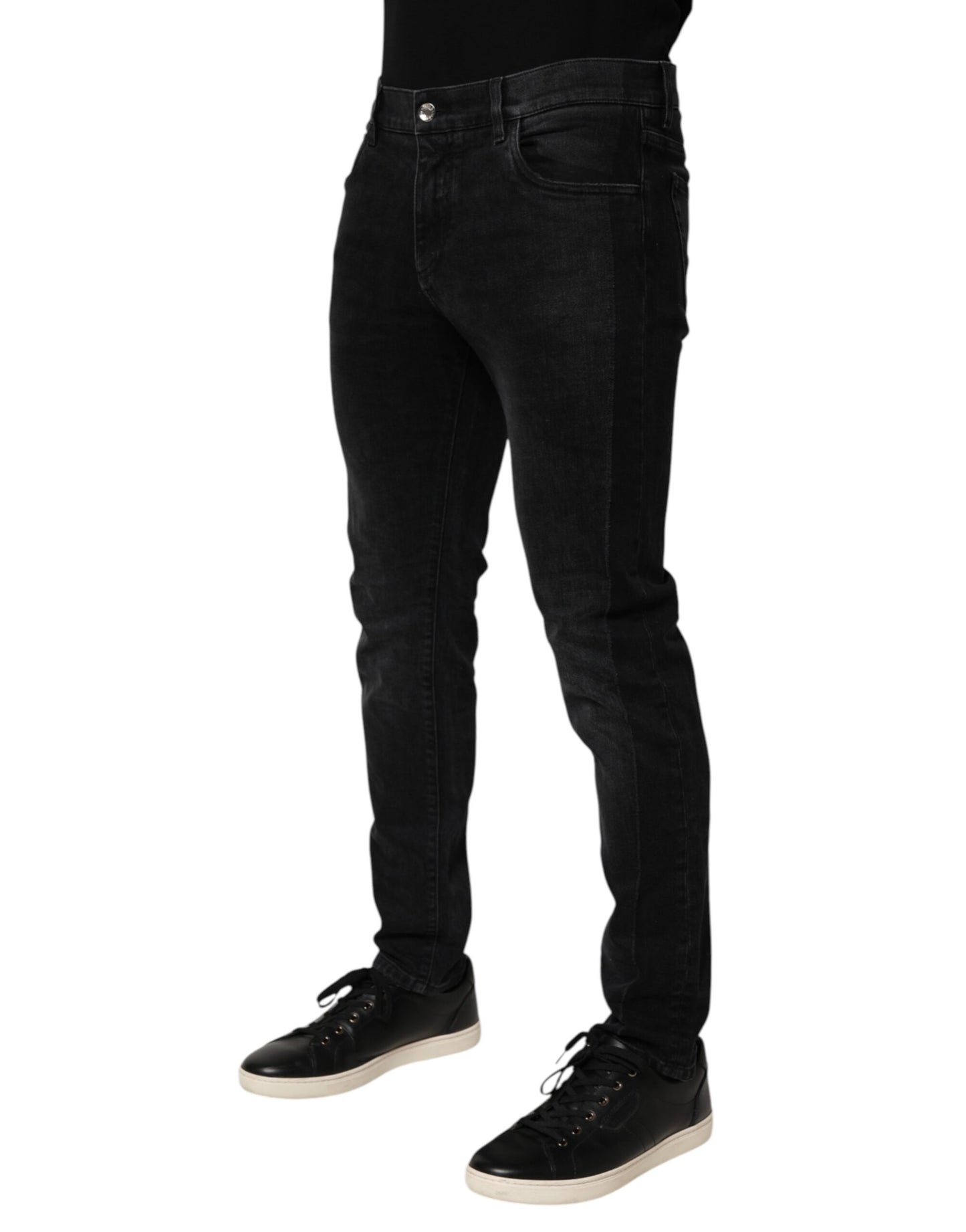 Black Slim Fit Stretch Men Denim Pants Jeans