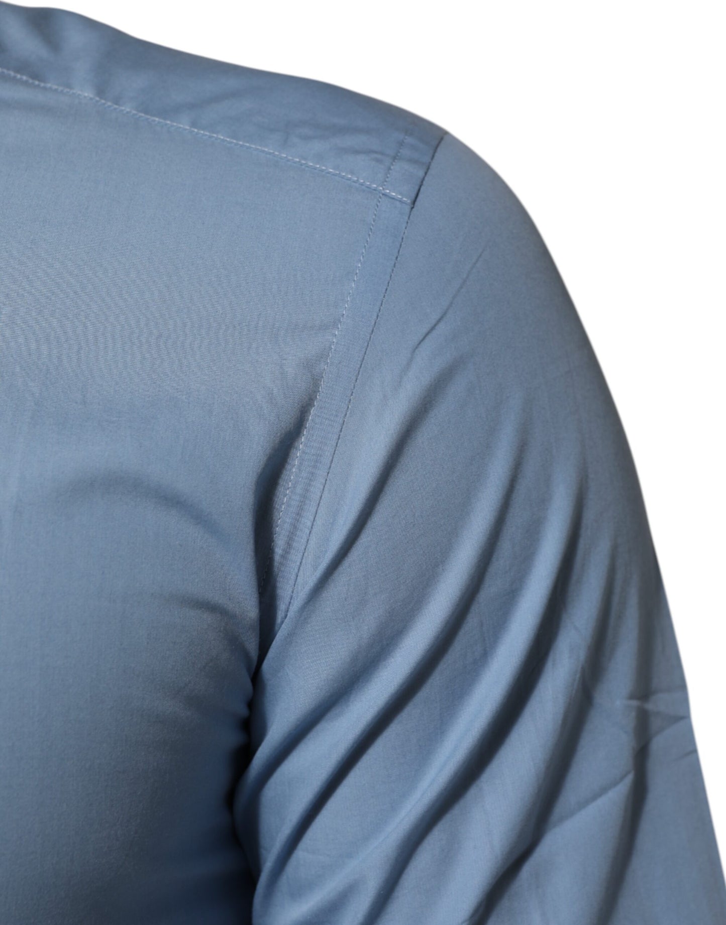 Blue Cotton Collared GOLD Formal Dress Shirt