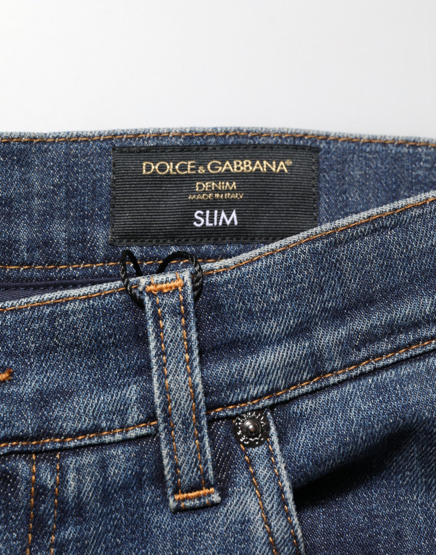 Blue Rabbit Embroidery Slim Men Denim Jeans