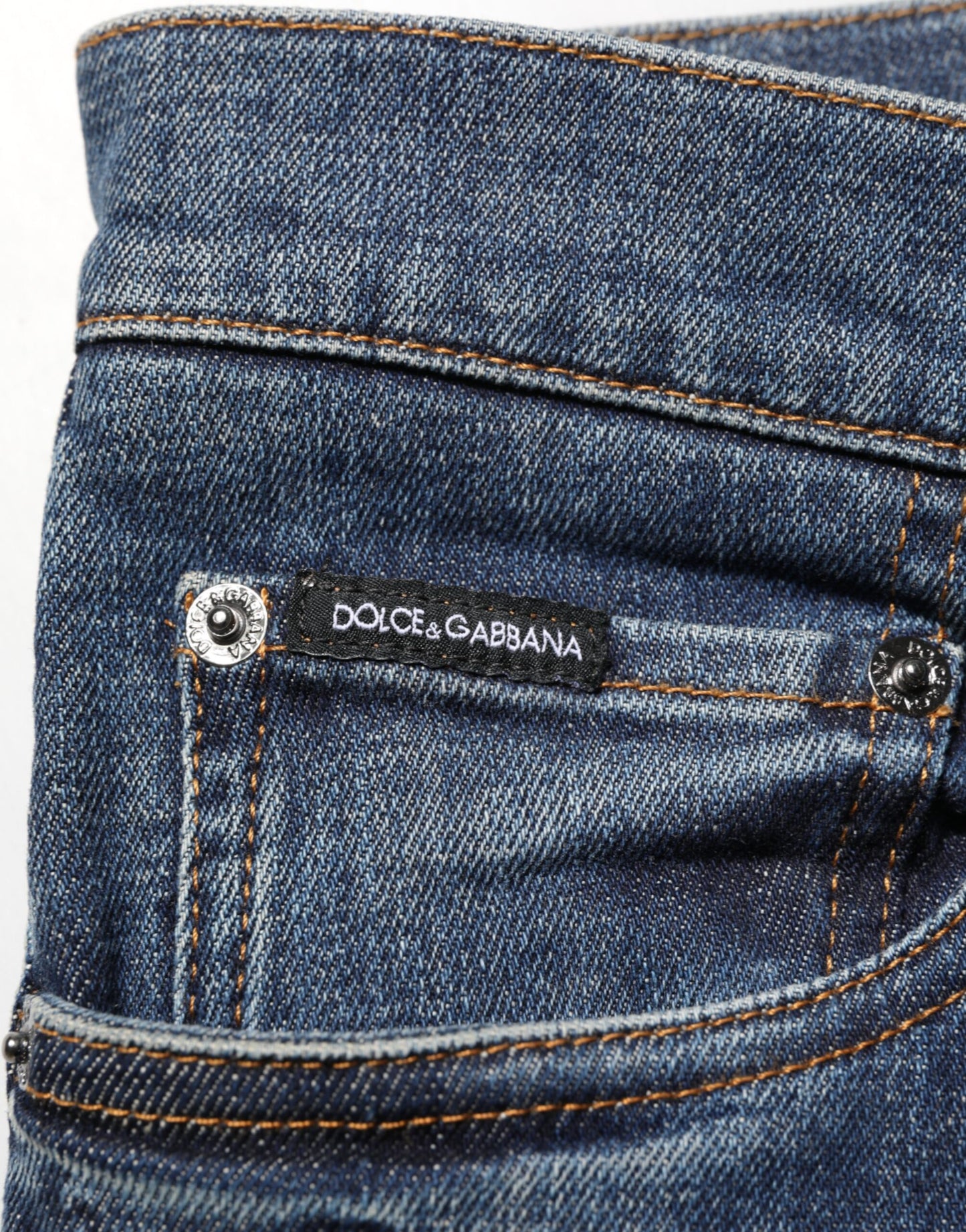 Blue Rabbit Embroidery Slim Men Denim Jeans