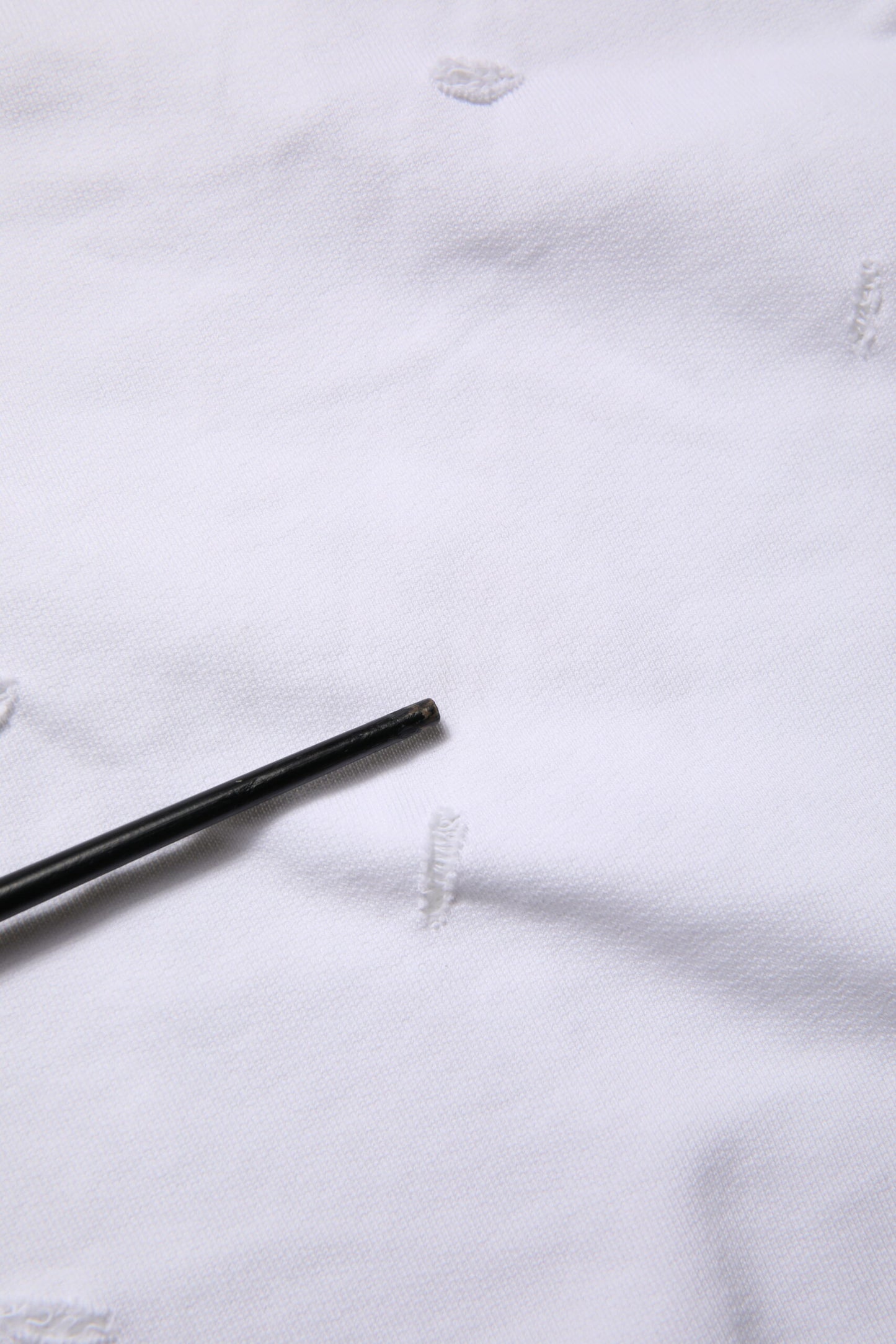 White Ripped Mid Waist Casual Bermuda Short