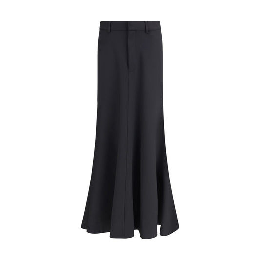 Godet Maxi Skirt in virgin wool