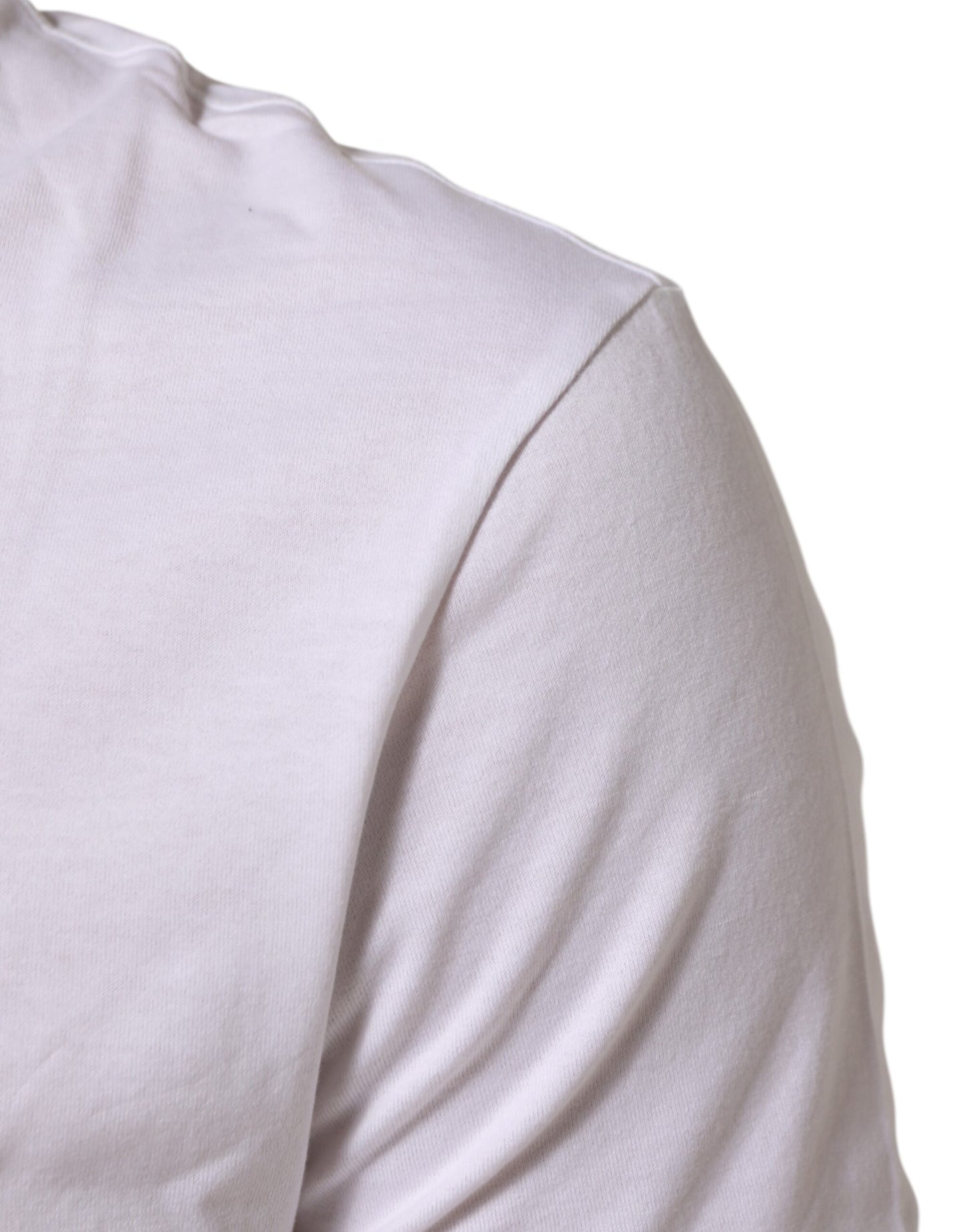 White Cotton Crew Neck Short Sleeves