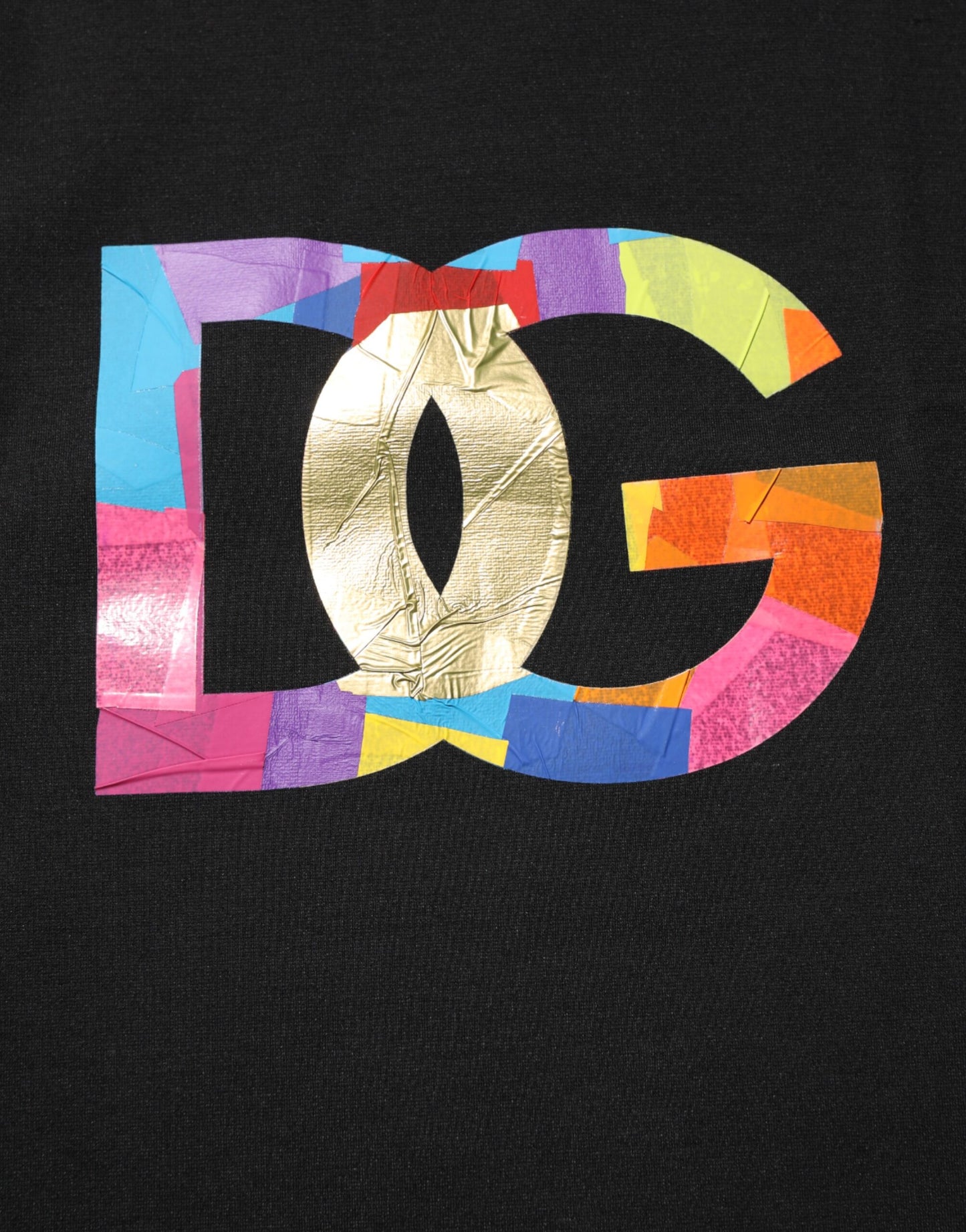 Dolce & Gabbana Black Logo Print Cotton Men Crew Neck T-shirt