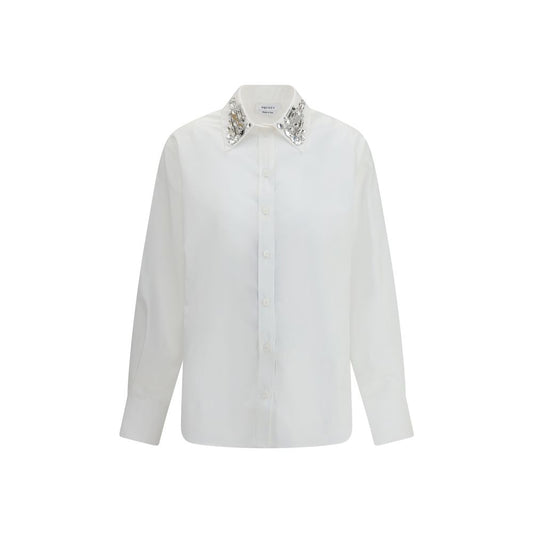 Long-sleeved Shirt with embellished collar