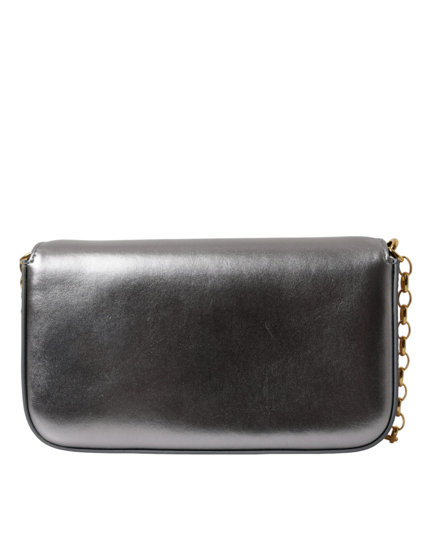 Metallic Silver Nappa Mini DG Girls Shoulder Borse Bag